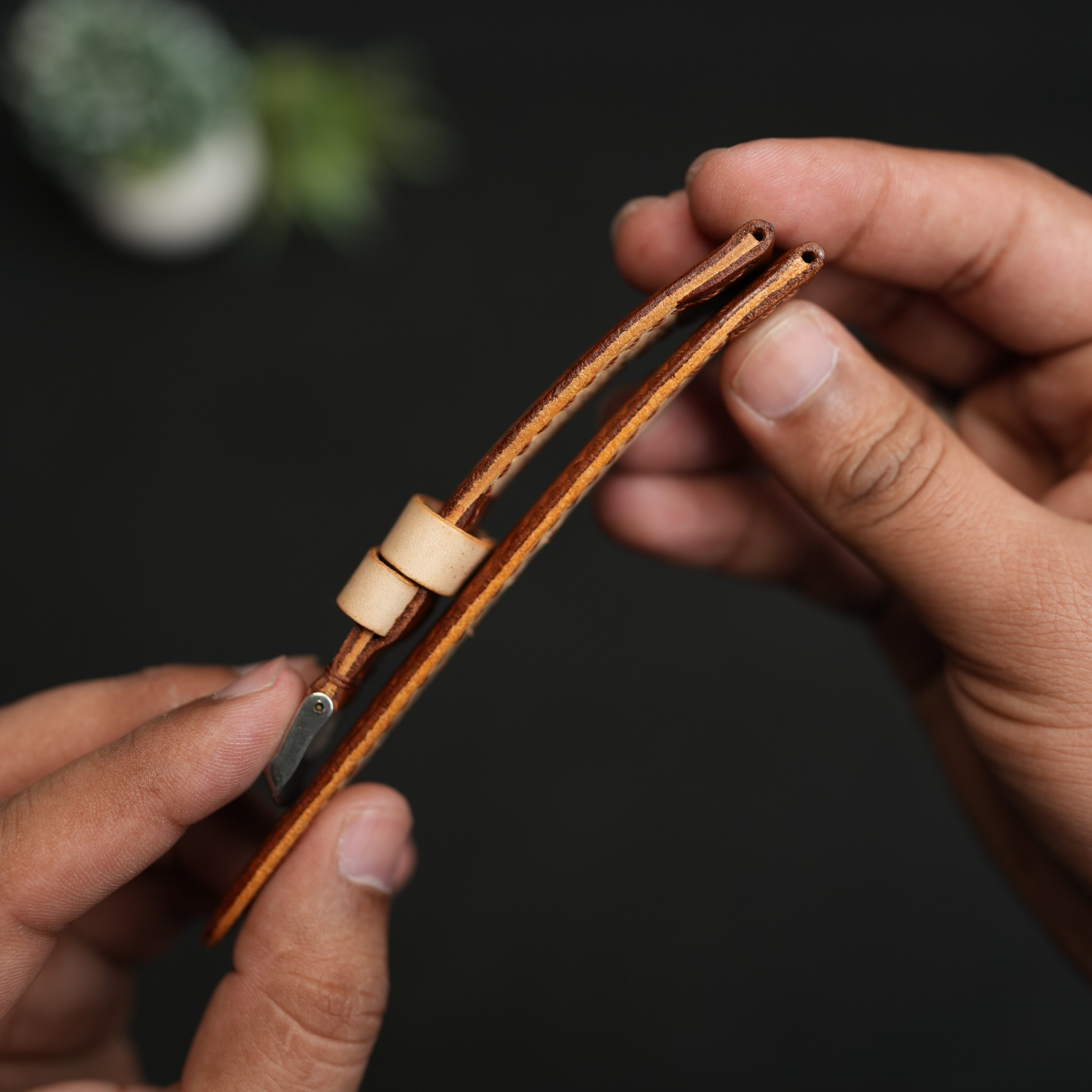 LEATHER WATCH STRAPS TAN COLOR FULLY PADDED