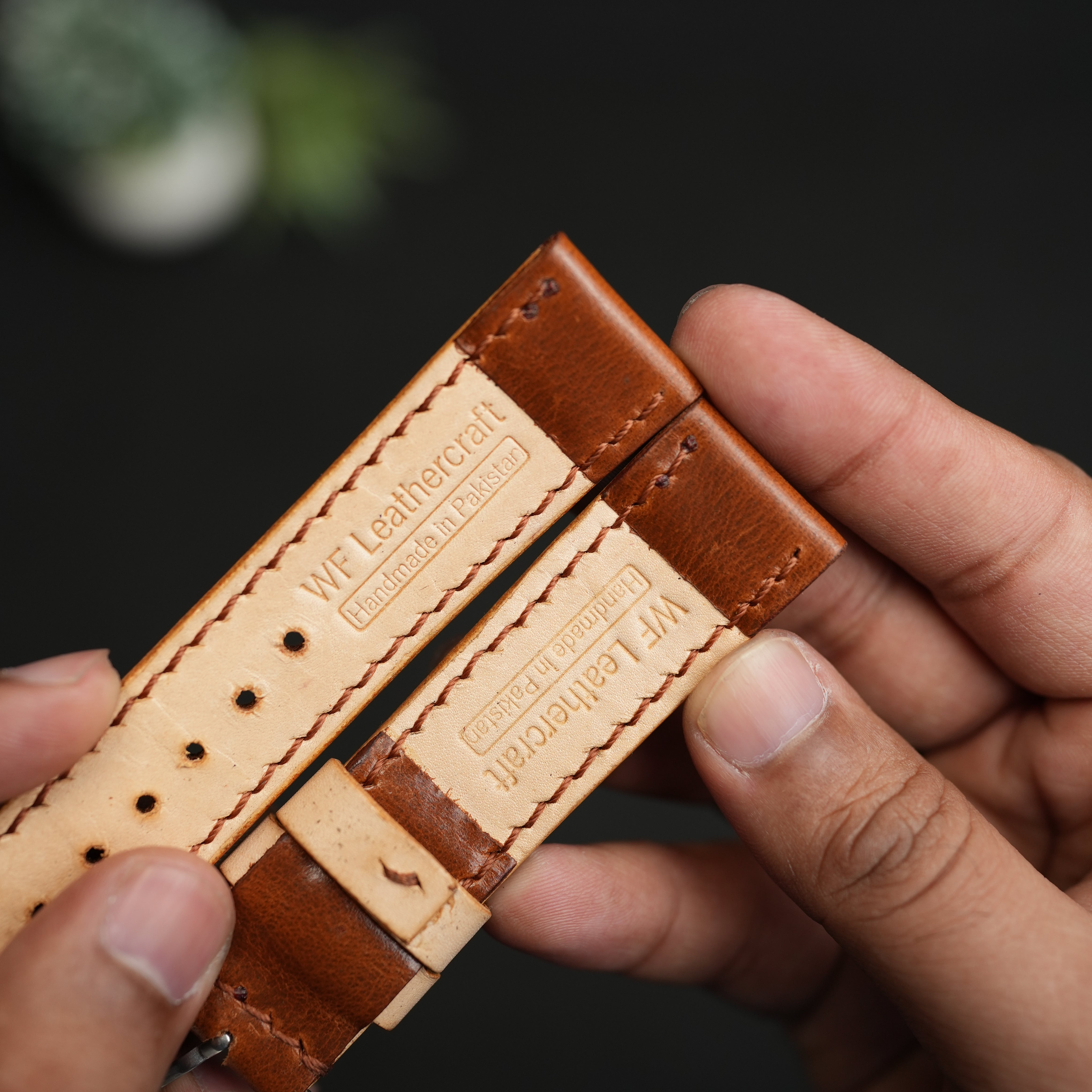 LEATHER WATCH STRAPS TAN COLOR FULLY PADDED