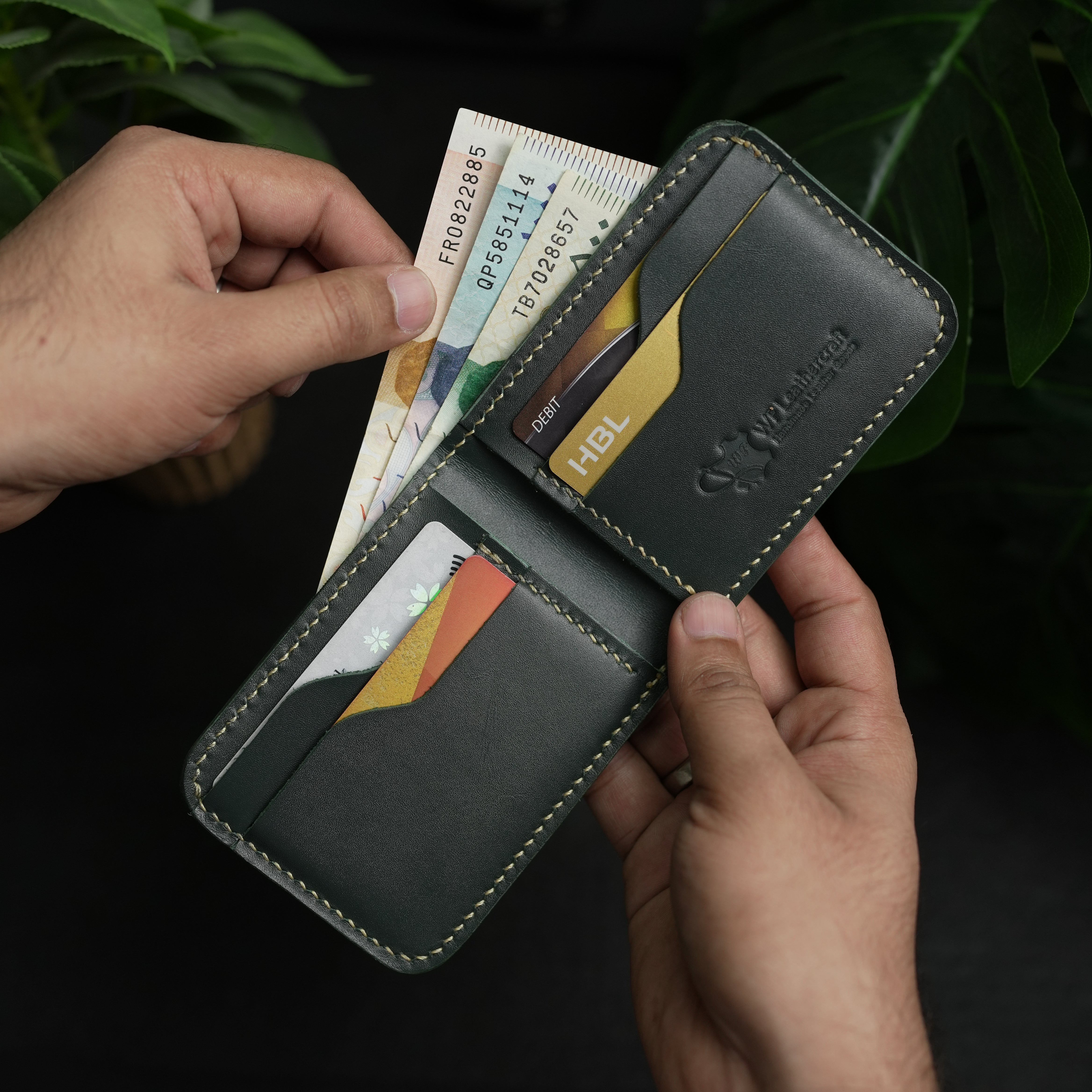 No. 55 claasic full stitshing dark green color