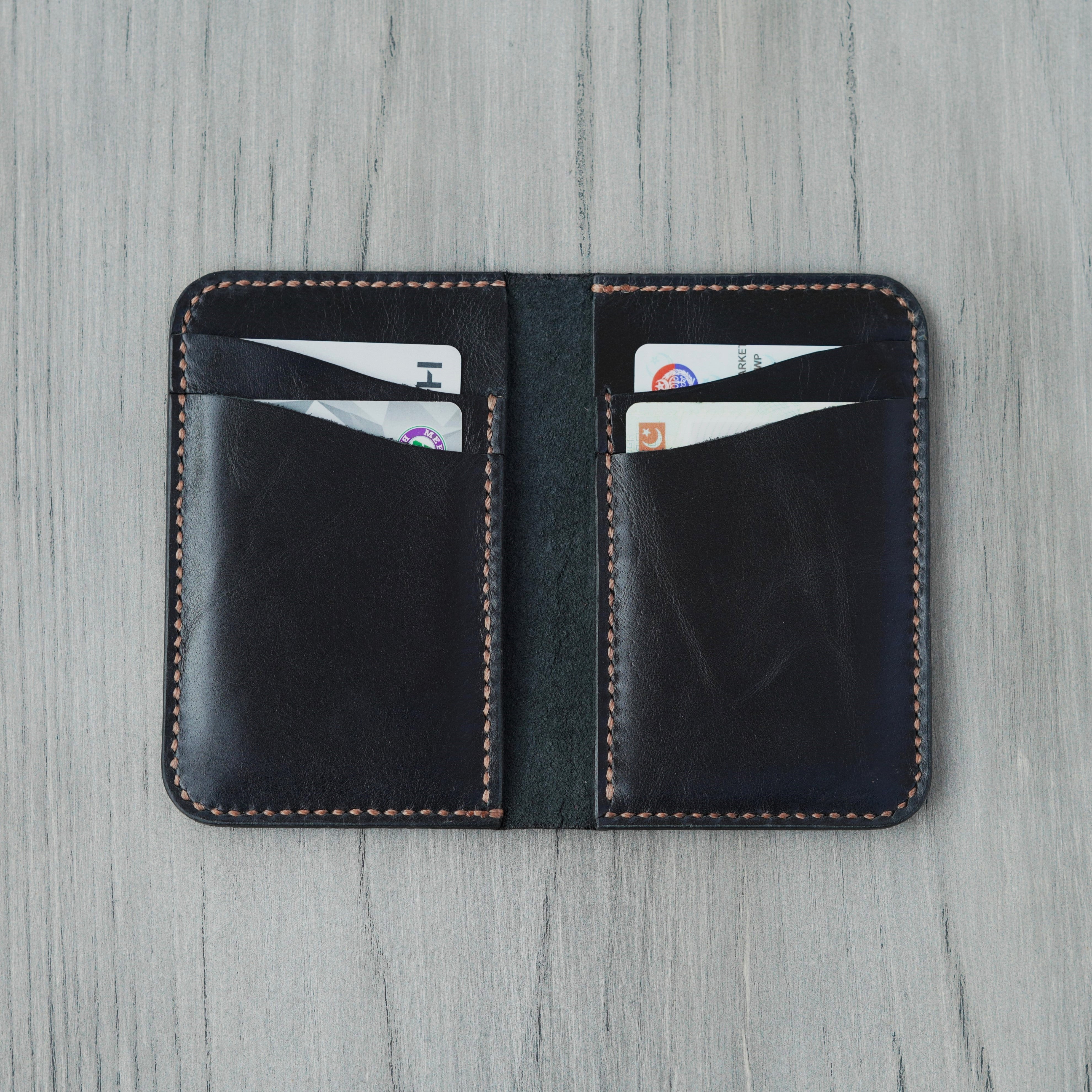 No. 90 Vertical bifold Leather wallet (Prince Black)