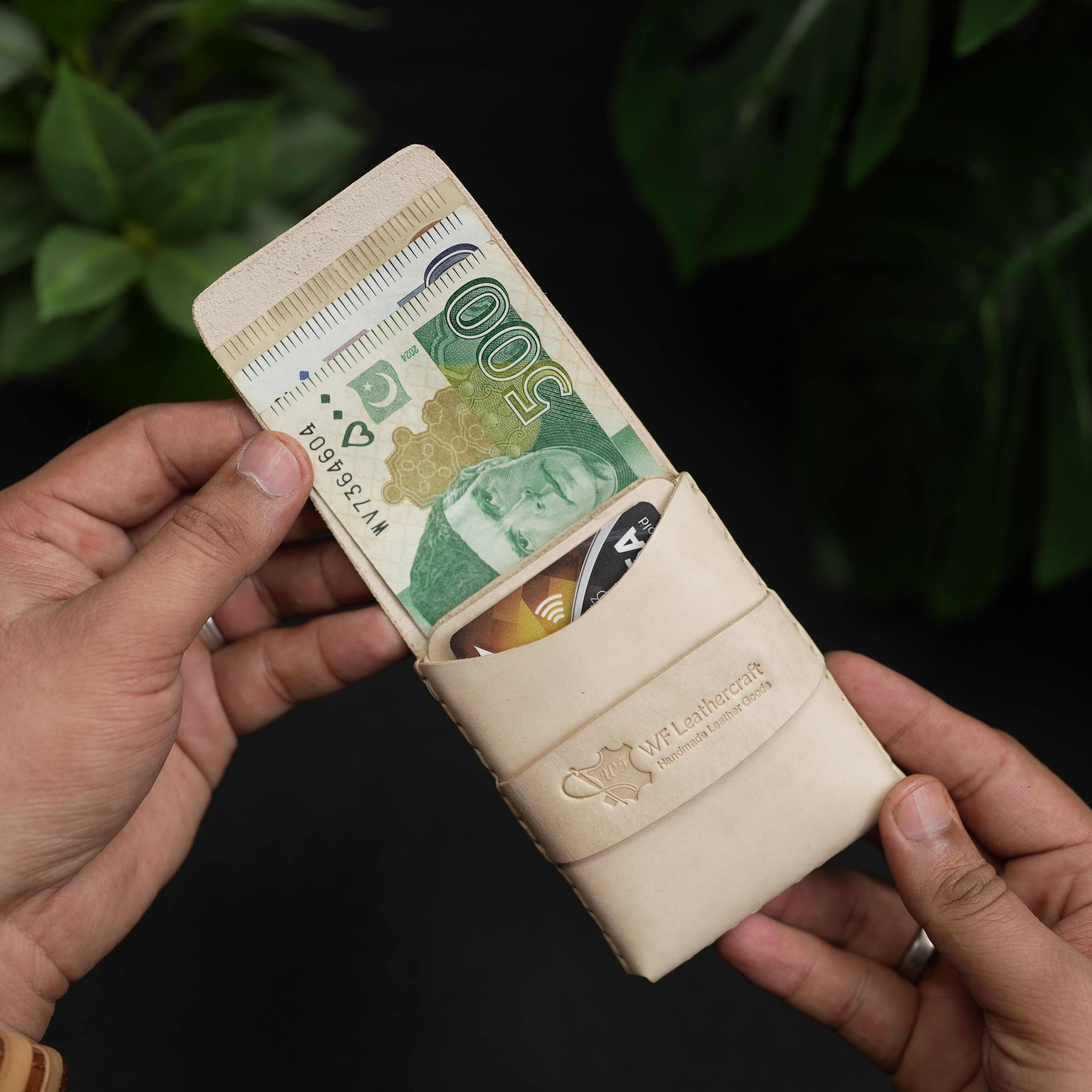 No. 101 All in one Card wallet natural Vegetable Tanned leather