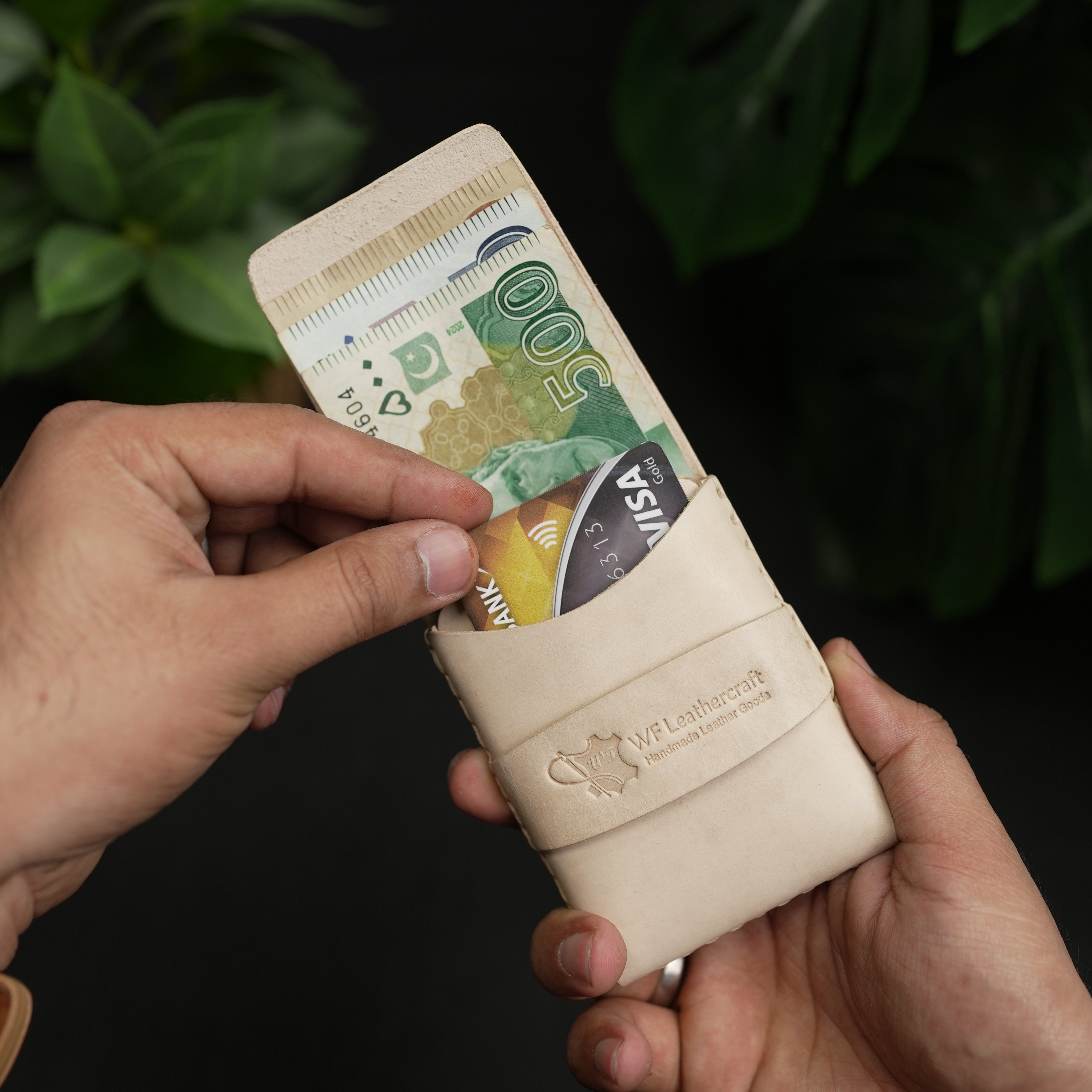 No. 101 All in one Card wallet natural Vegetable Tanned leather