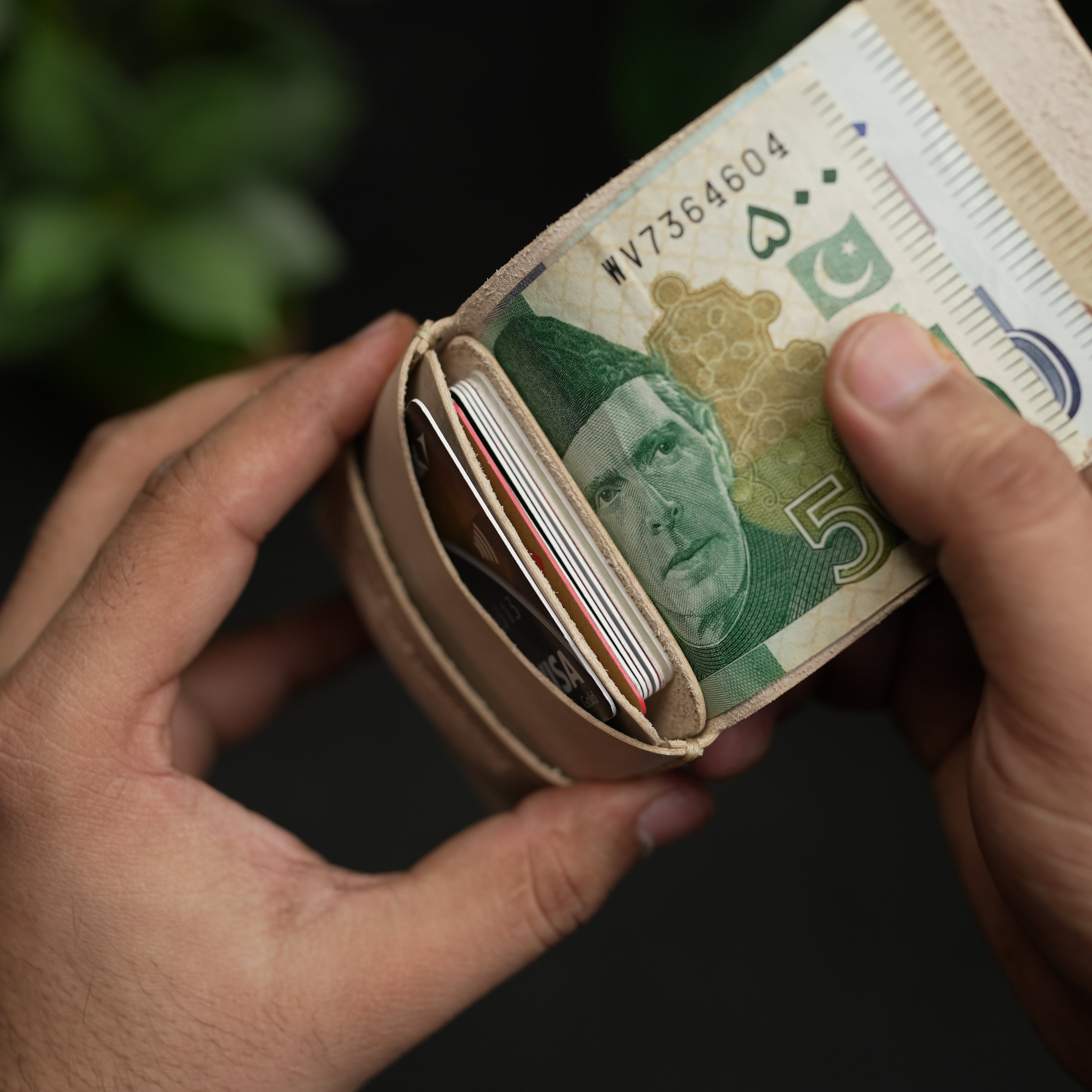 No. 101 All in one Card wallet natural Vegetable Tanned leather