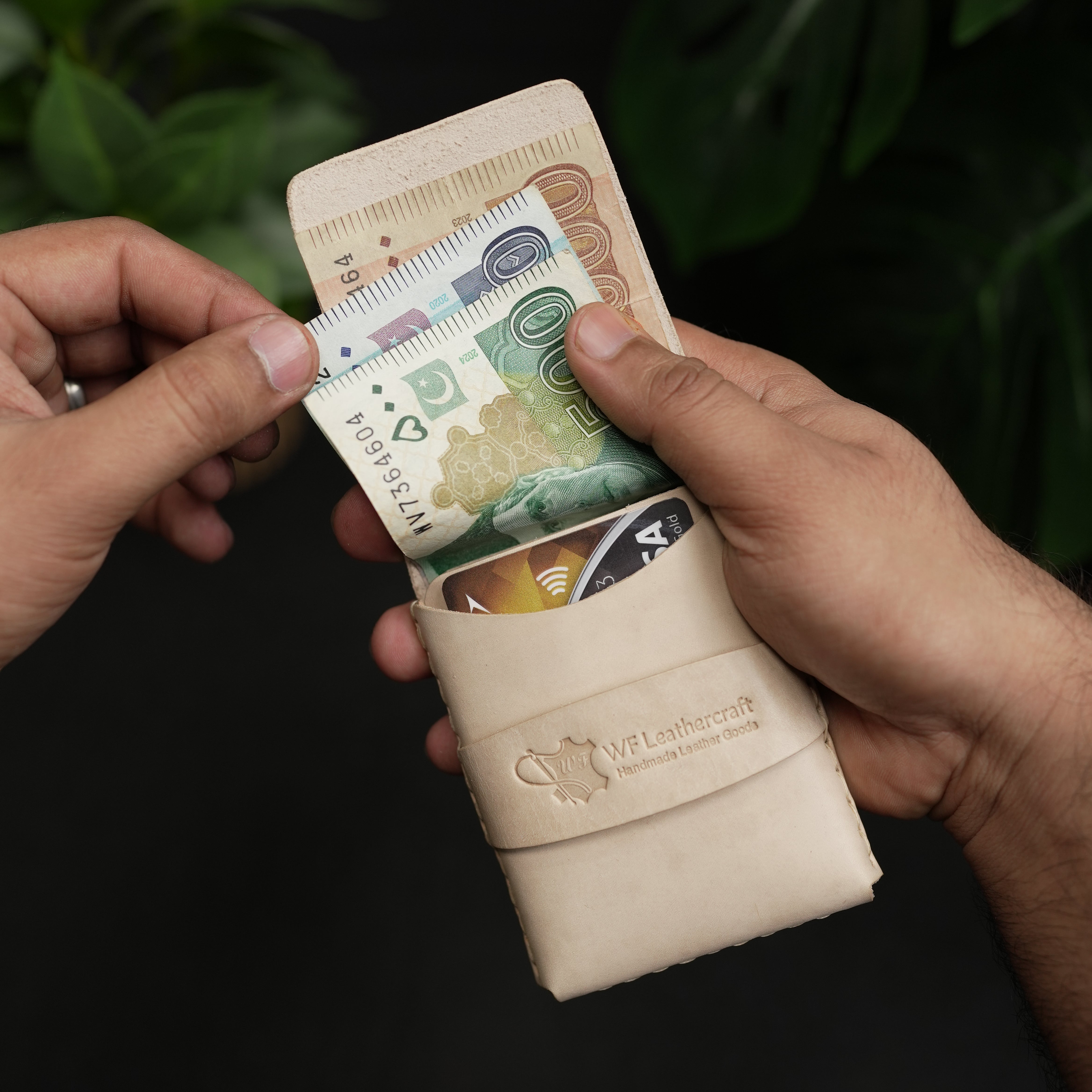 No. 101 All in one Card wallet natural Vegetable Tanned leather