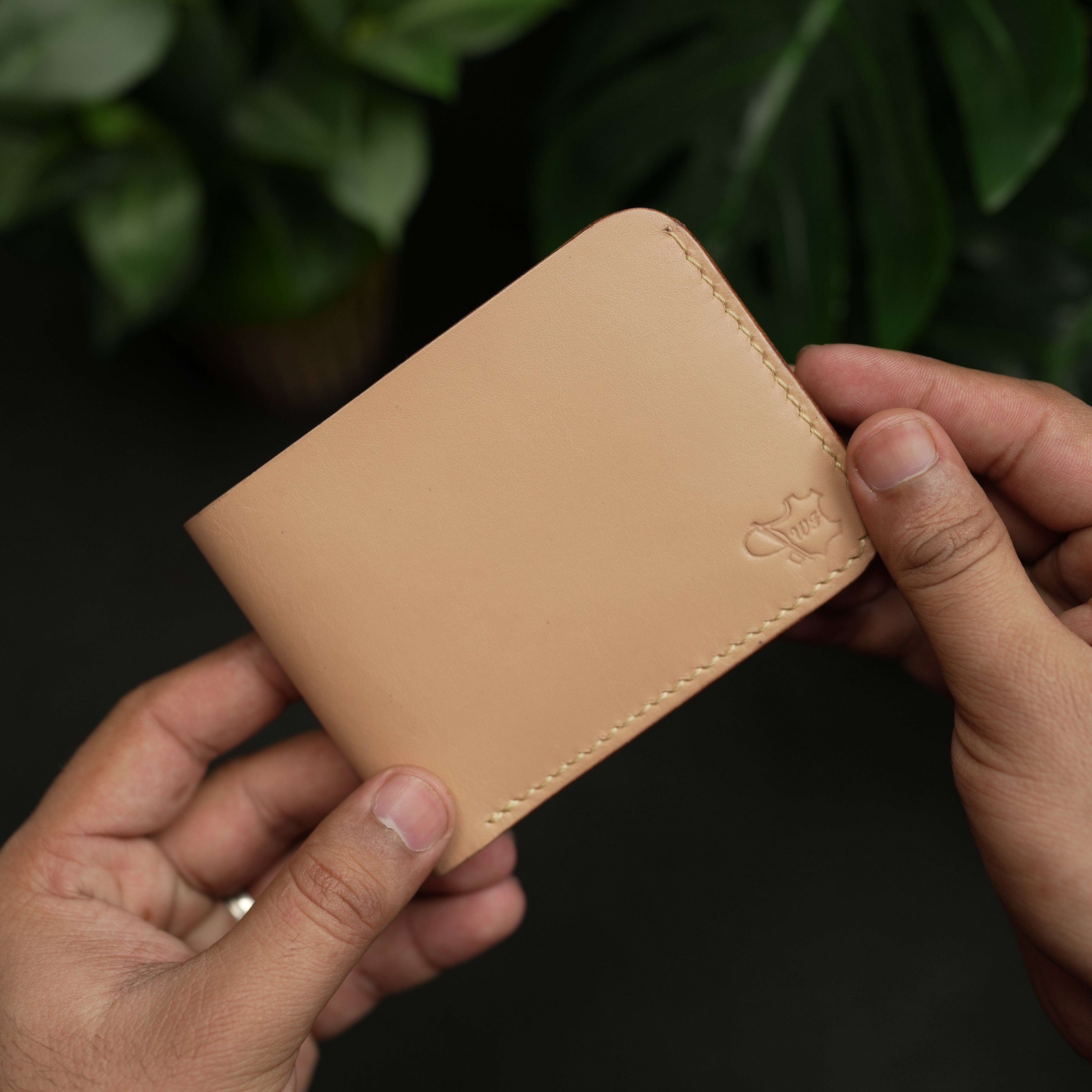 No.55 classic leather wallet natural vegtan