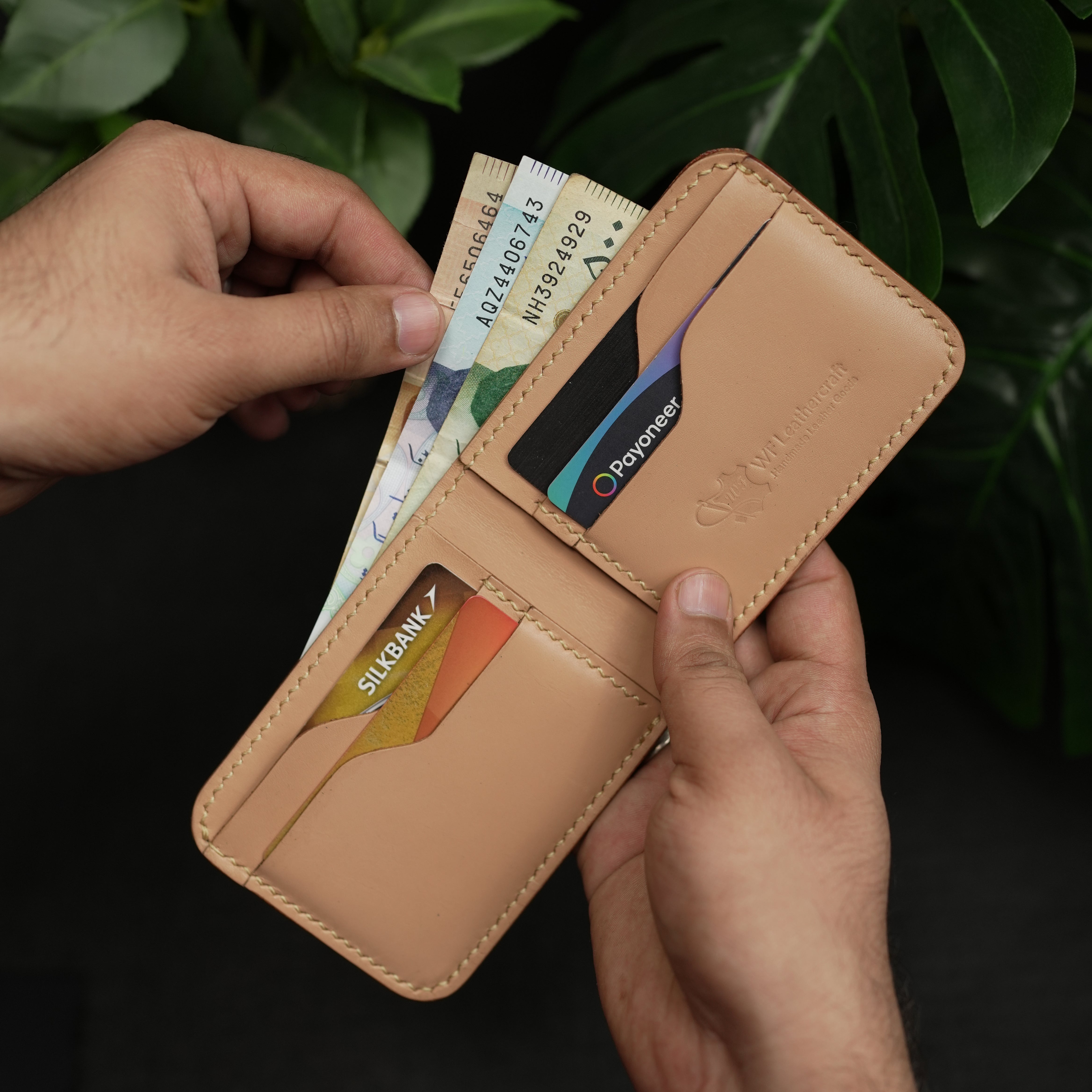 No.55 classic leather wallet natural vegtan