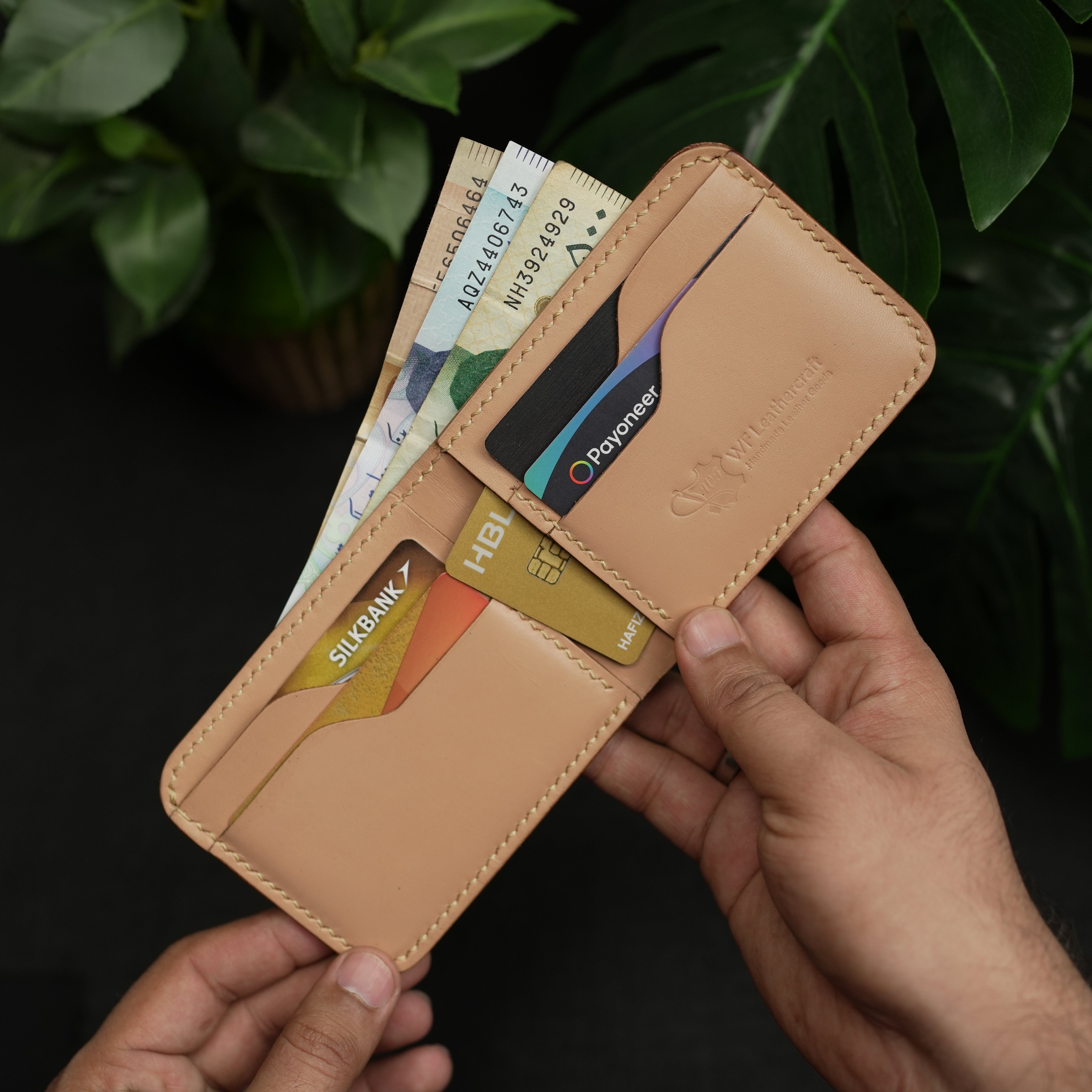 No.55 classic leather wallet natural vegtan