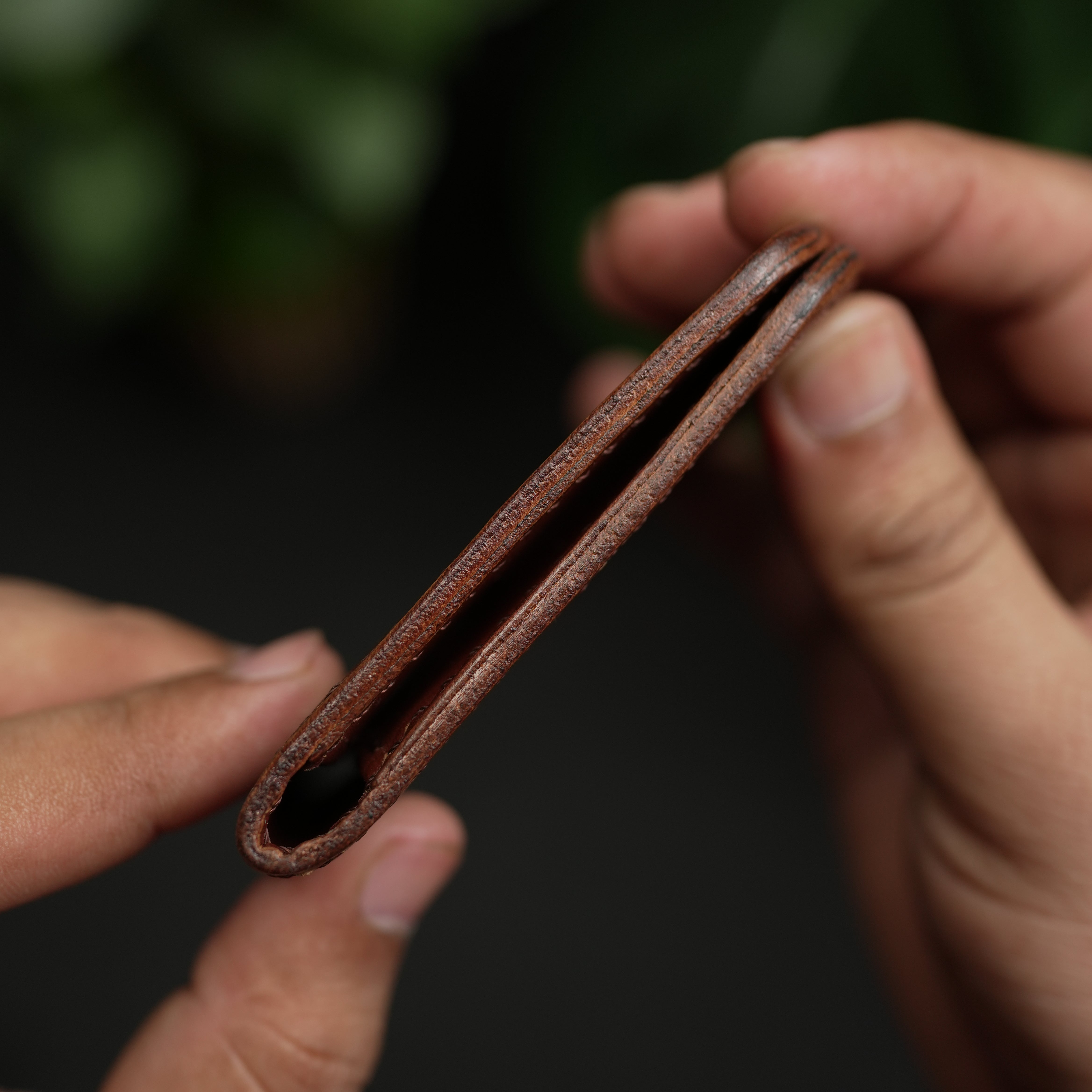 No. 108 Slim Ever Card Leather Wallet Buck Brown Color