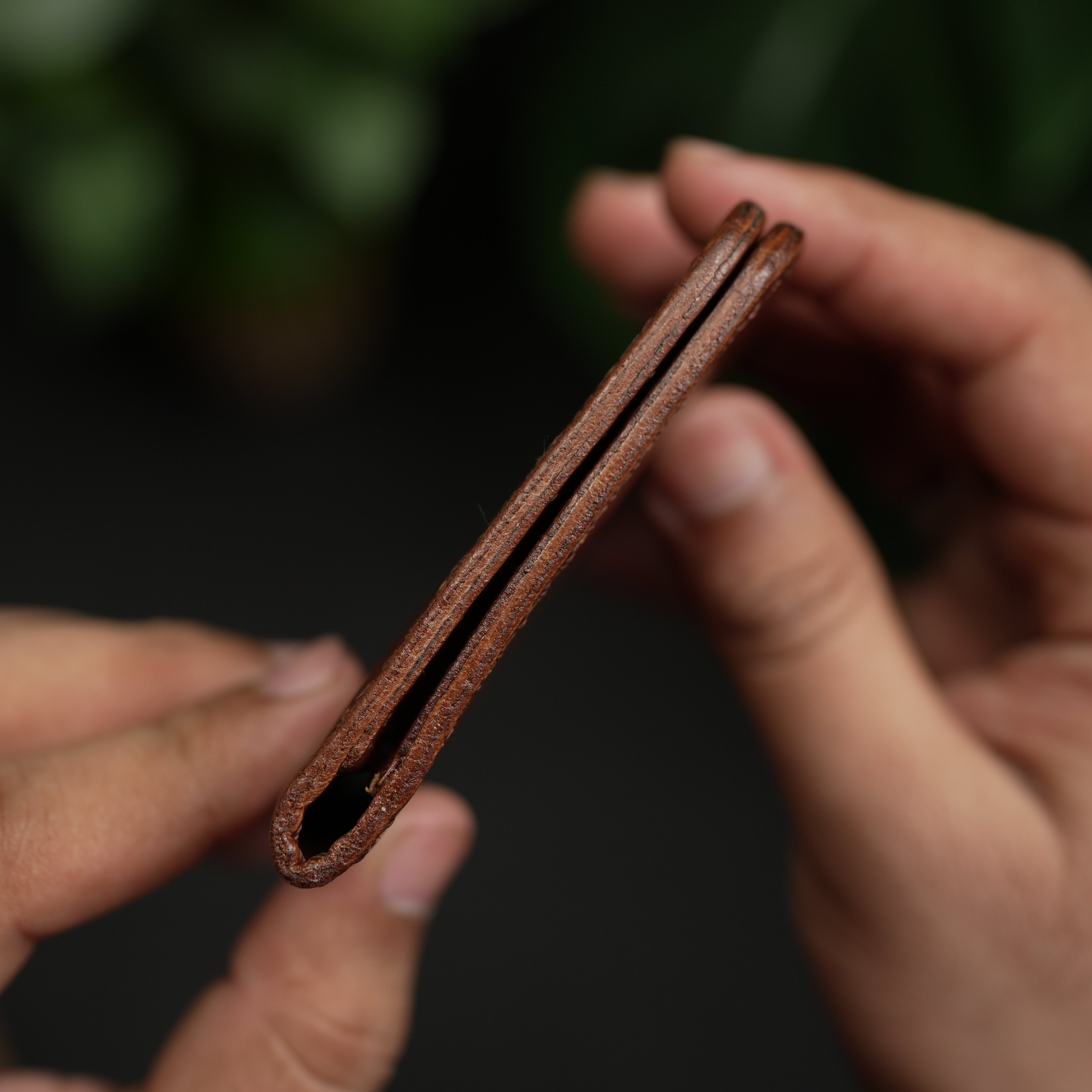 No. 108 Slim Ever Card Leather Wallet Buck Brown Color