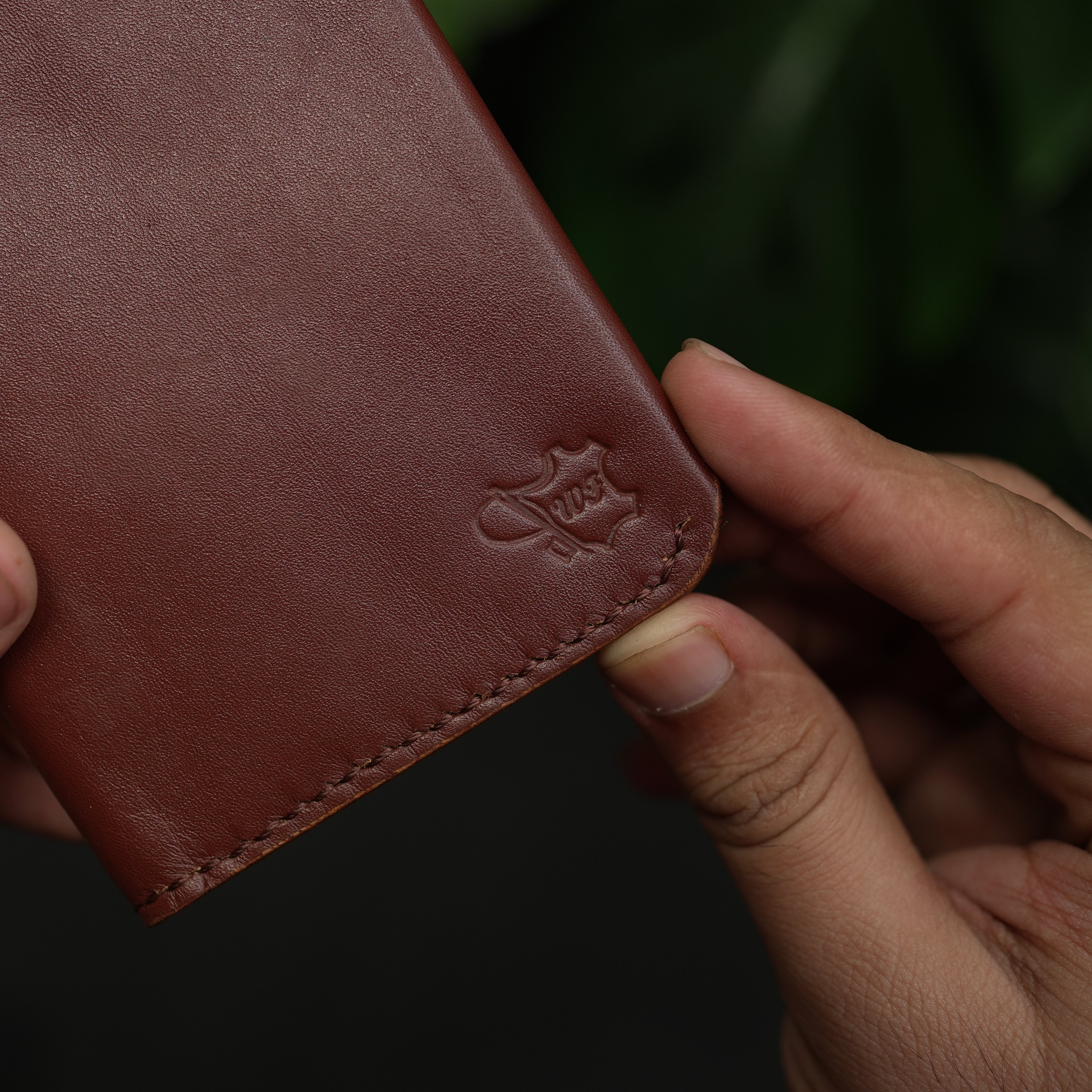 No. 108 Slim Ever Card Leather Wallet Buck Brown Color