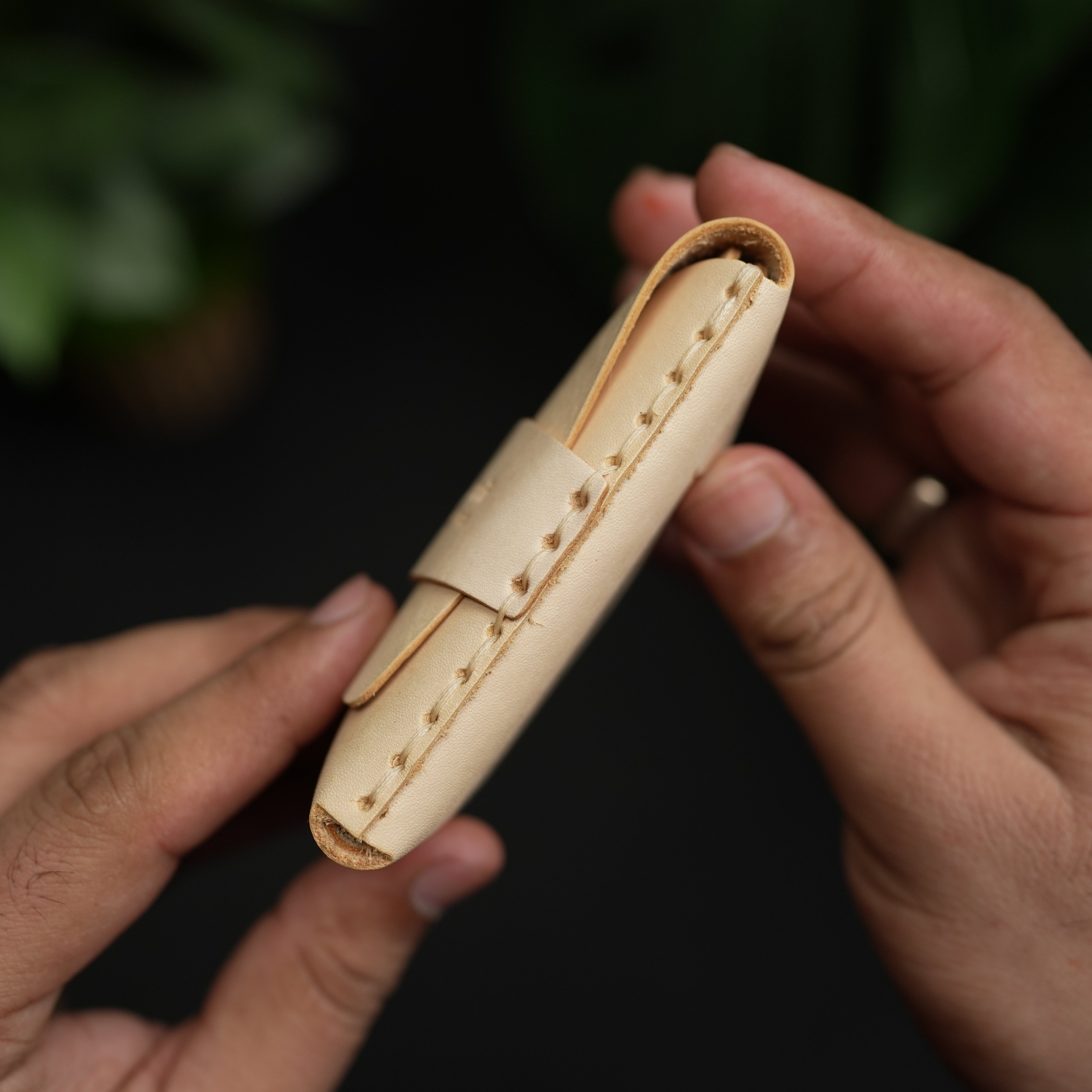 No. 101 All in one Card wallet natural vegtan leather