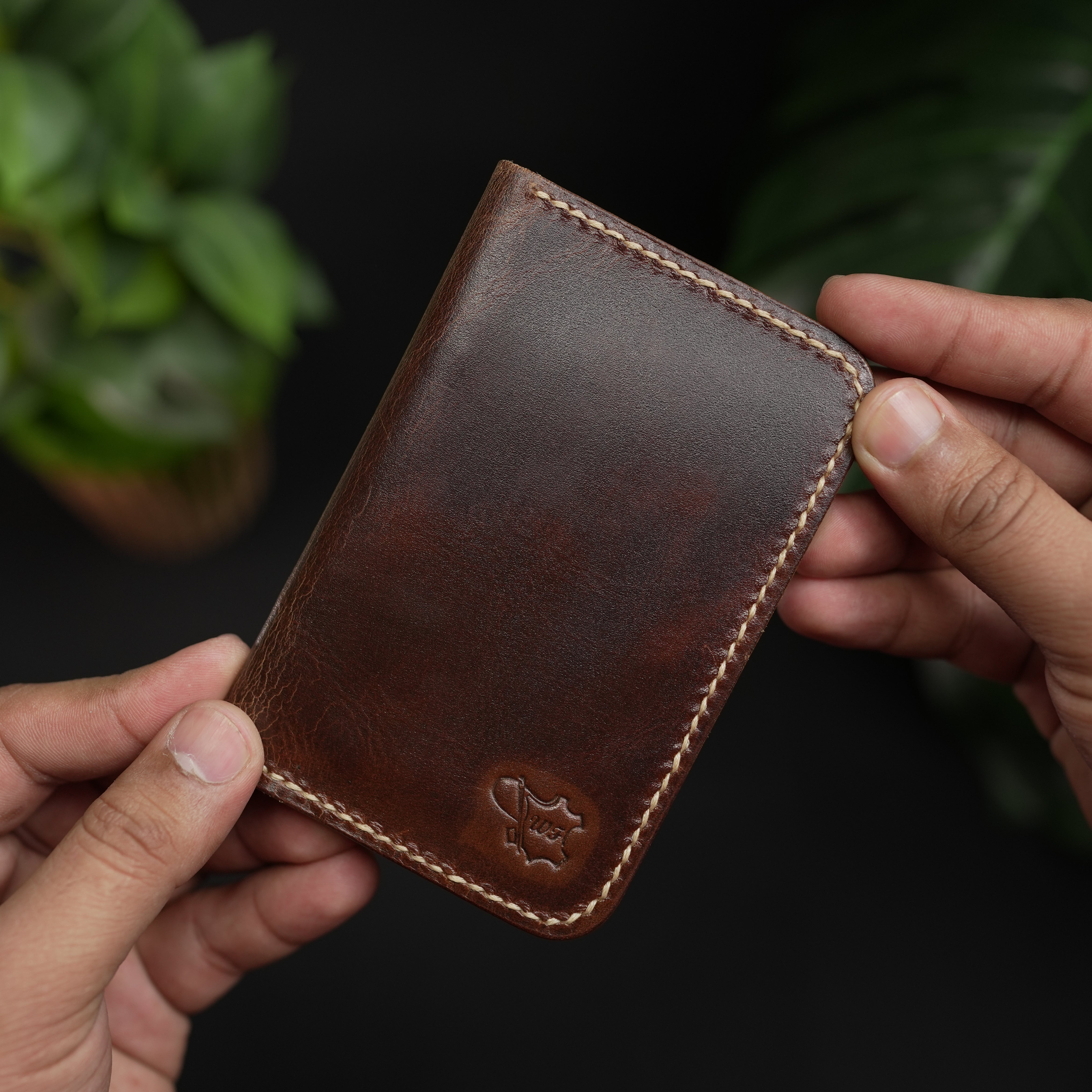 No. 90 Vertical bifold Leather wallet Brown Color