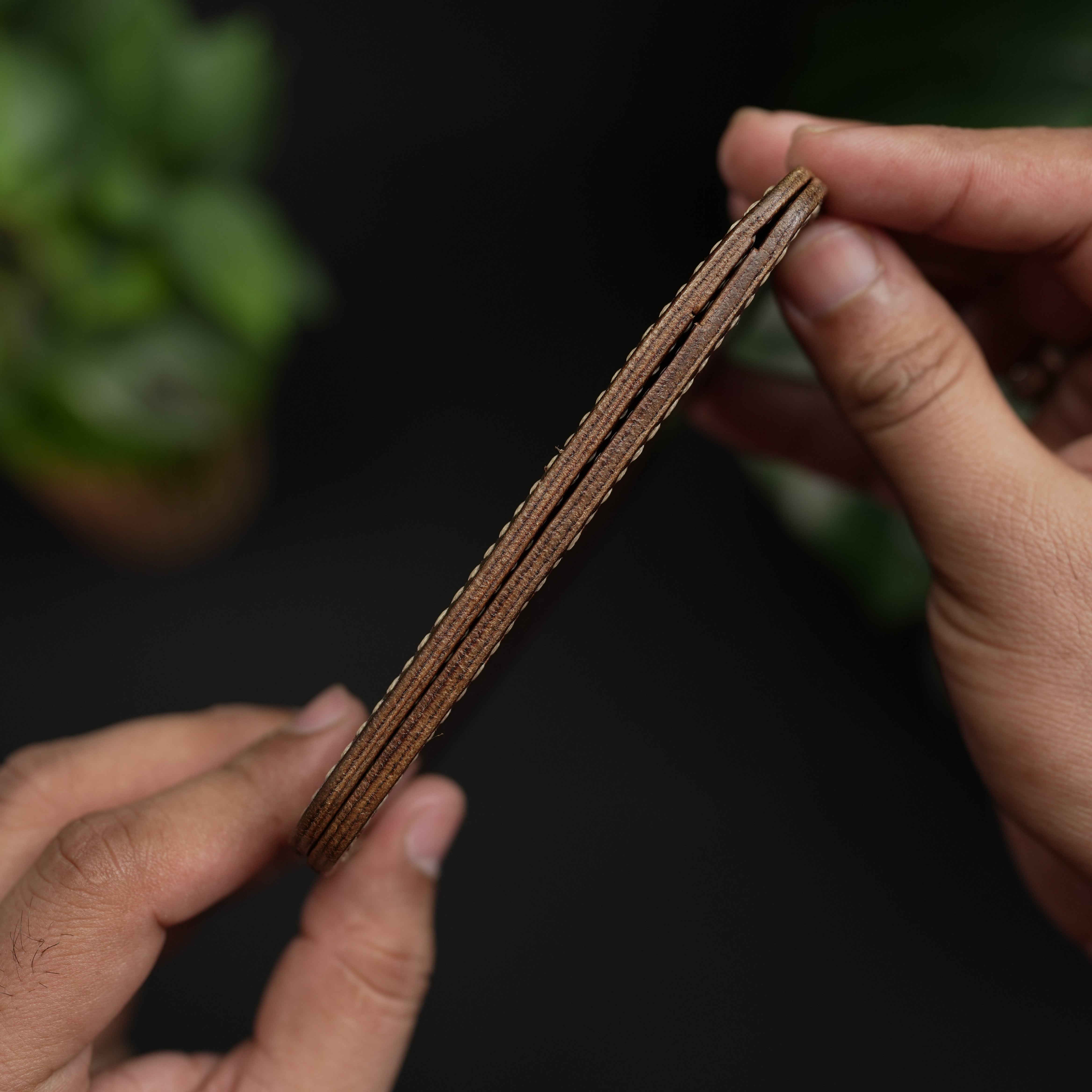 No. 90 Vertical bifold Leather wallet Brown Color