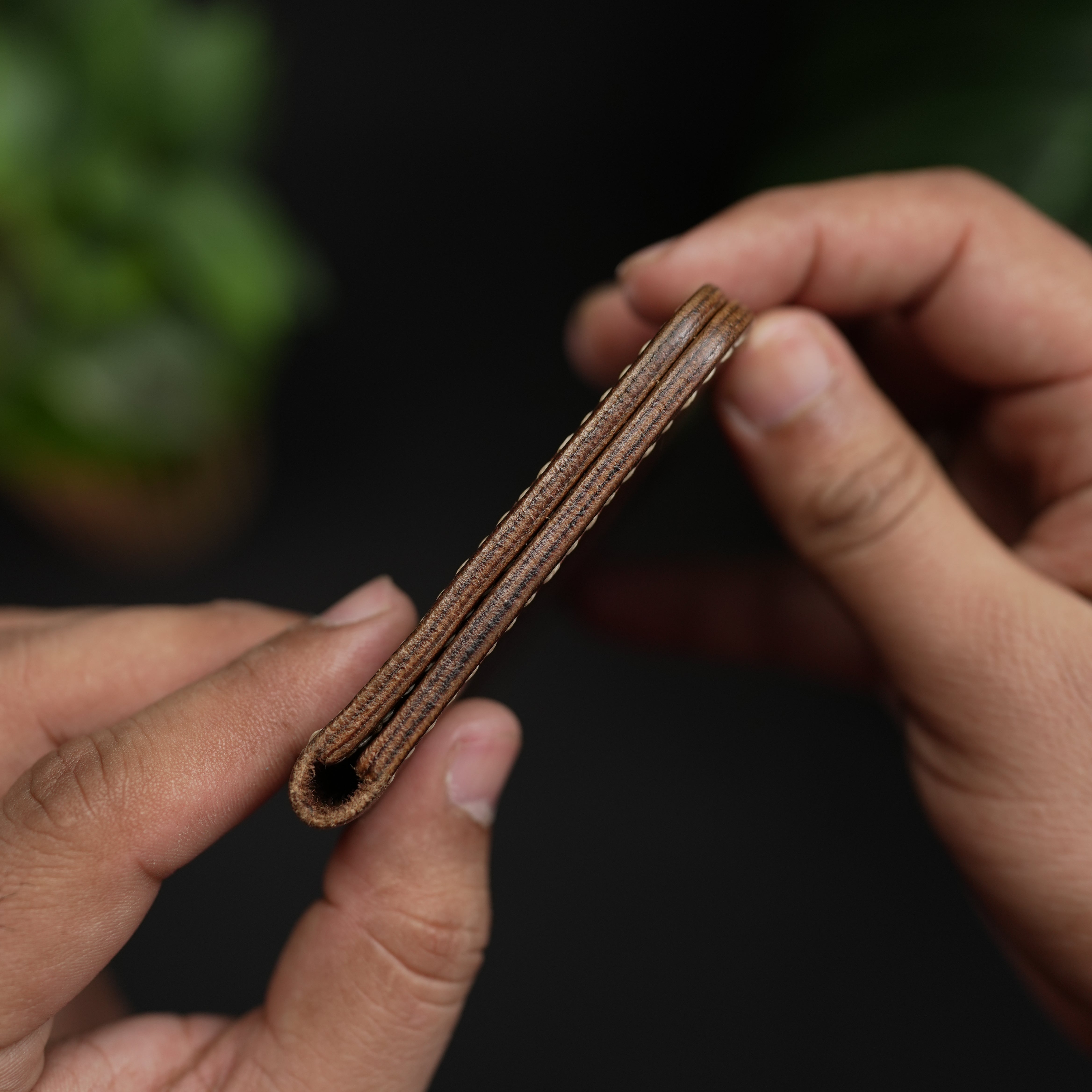 No. 90 Vertical bifold Leather wallet Brown Color