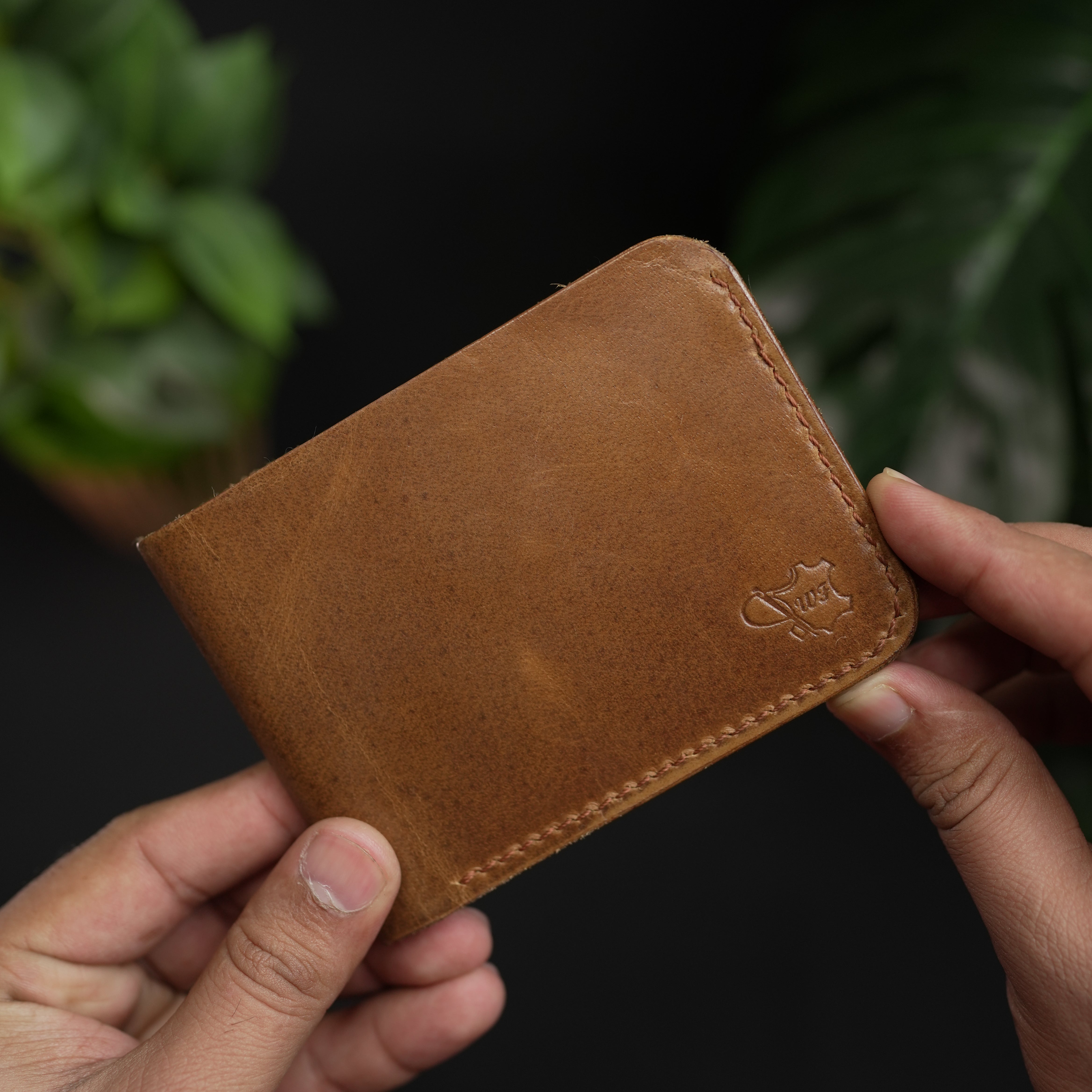 No.55 Bilfold Leather wallet Tan Color