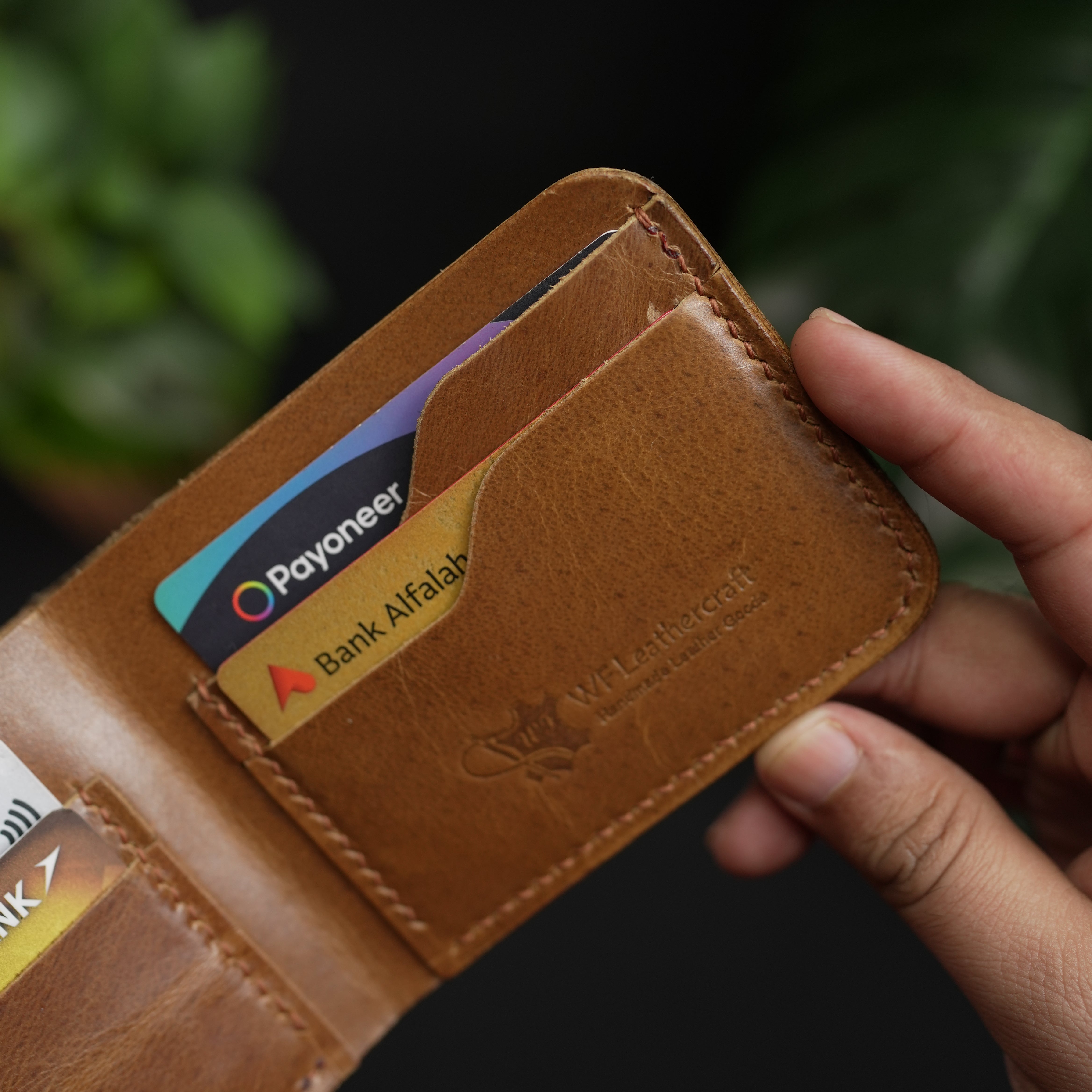 No.55 Bilfold Leather wallet Tan Color