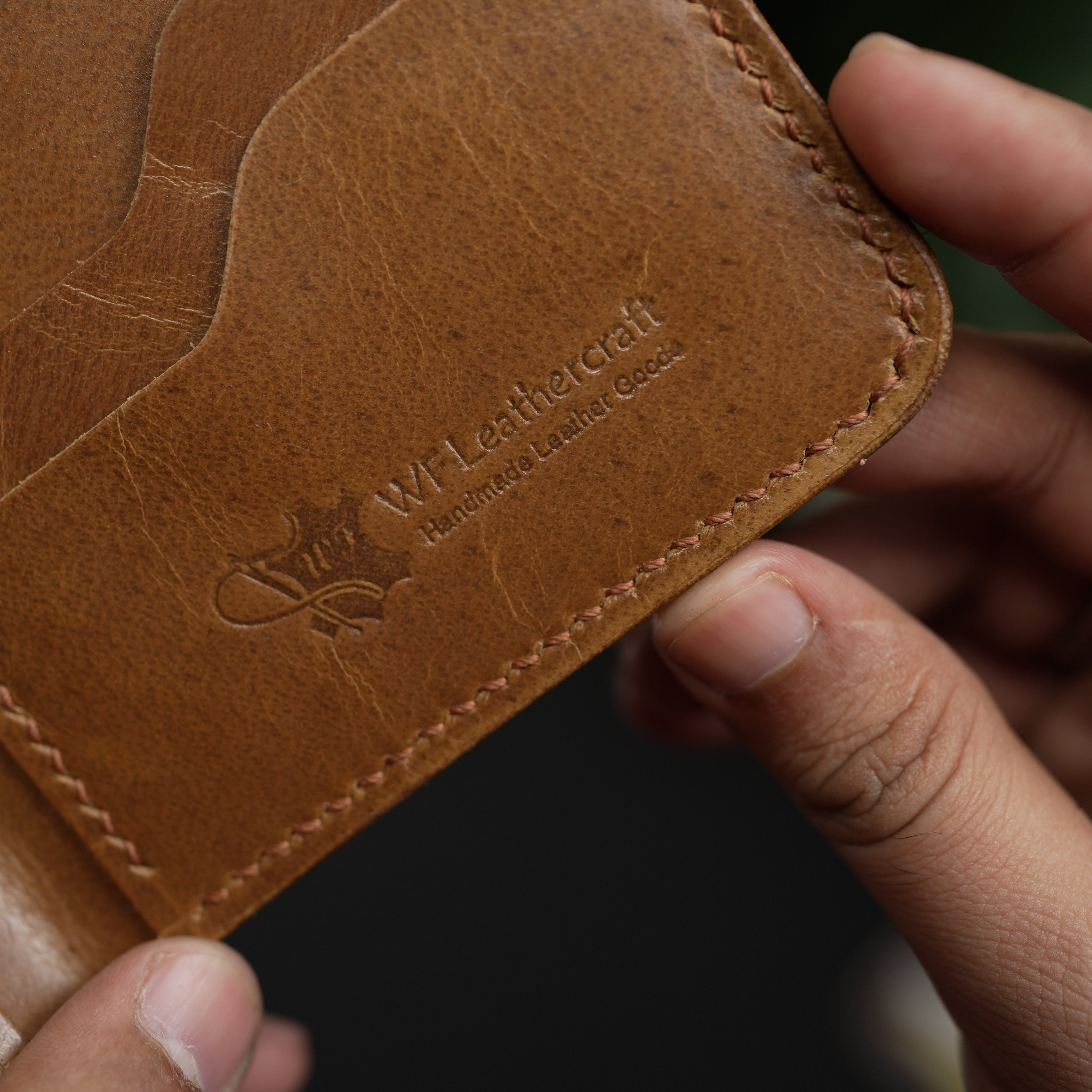 No.55 Bilfold Leather wallet Tan Color