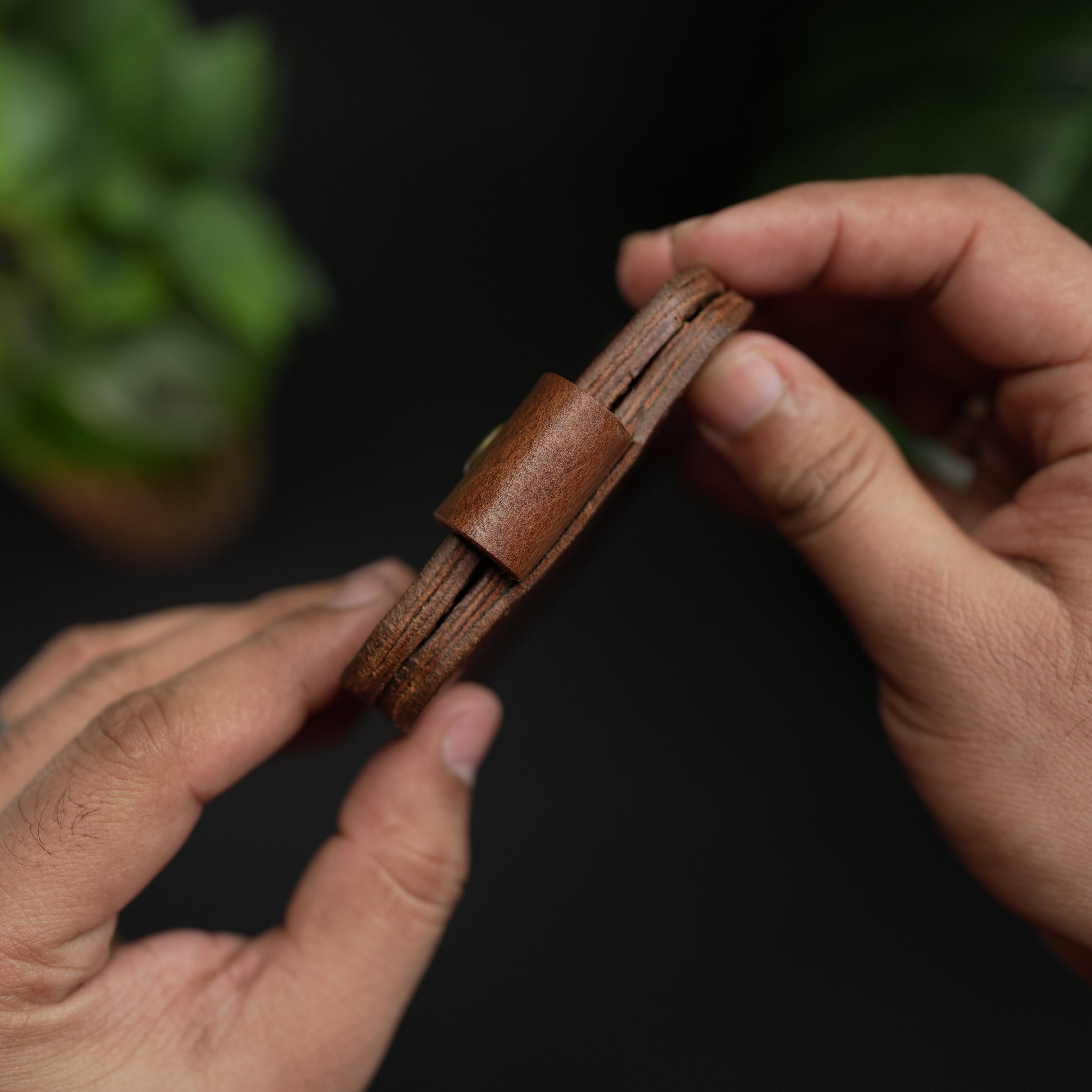 No.55 Classic Bifold Wallet Natural Brown With Button