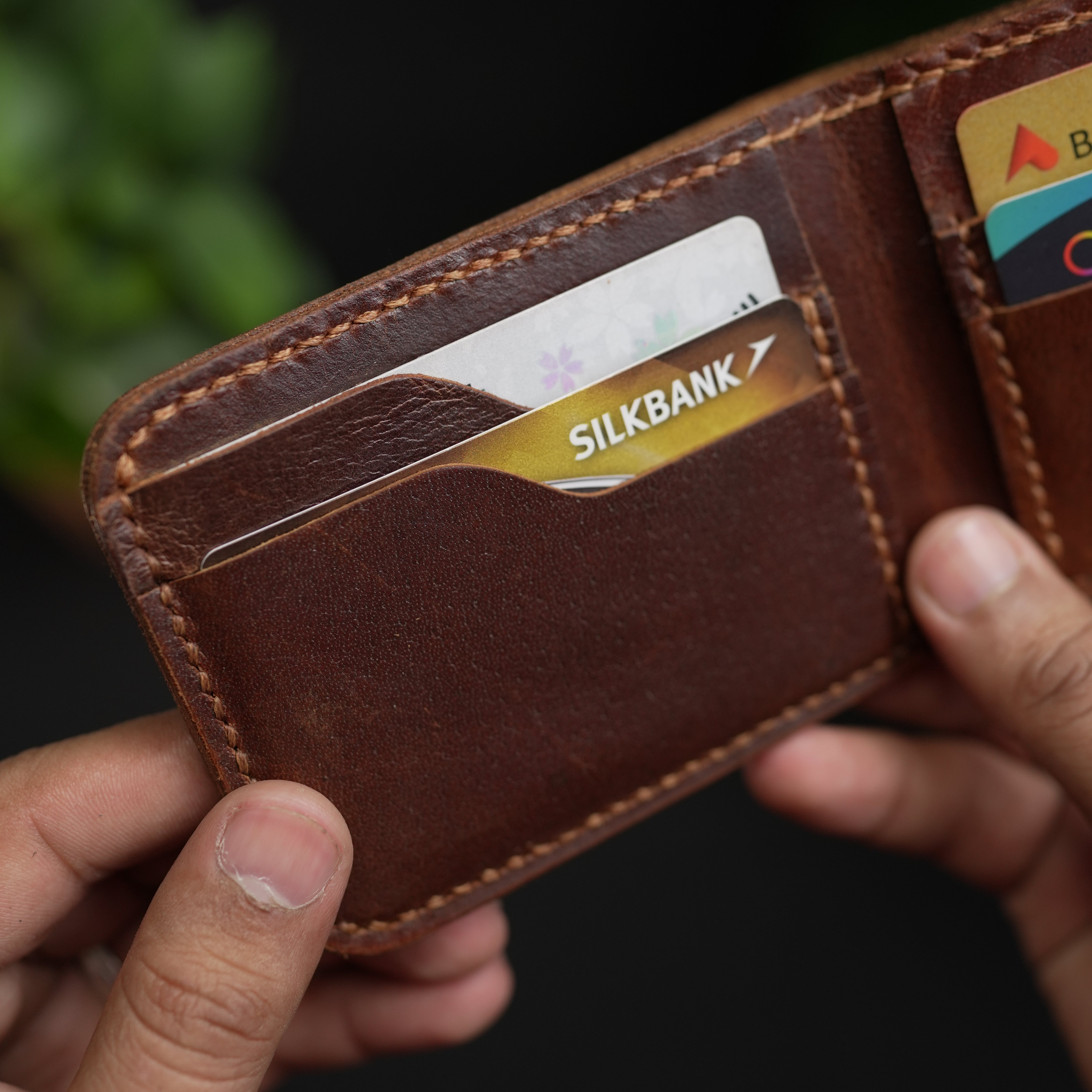 No.55 Classic Bifold Wallet Natural Brown With Button