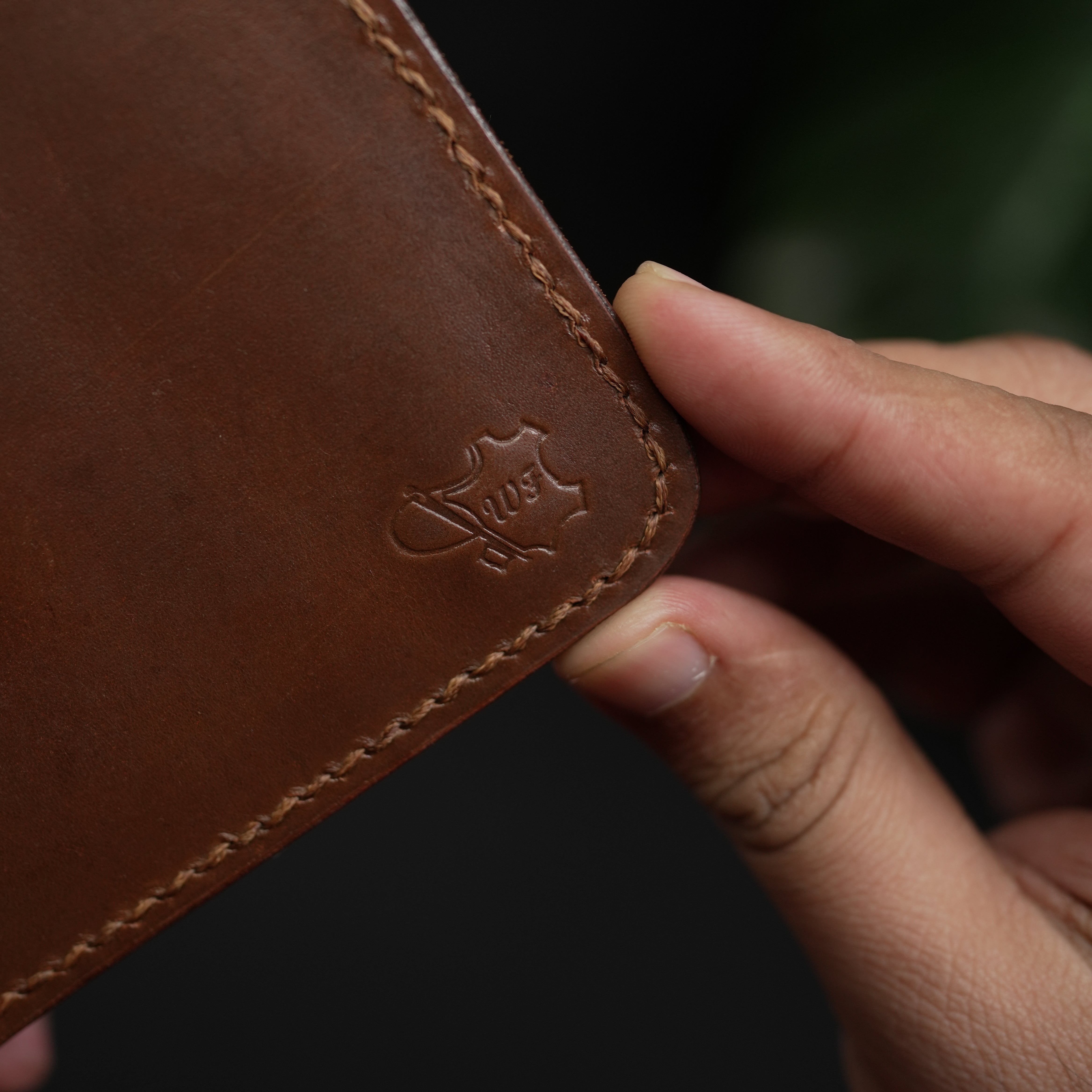 No.55 Bilfold Leather wallet Natural Brown Color