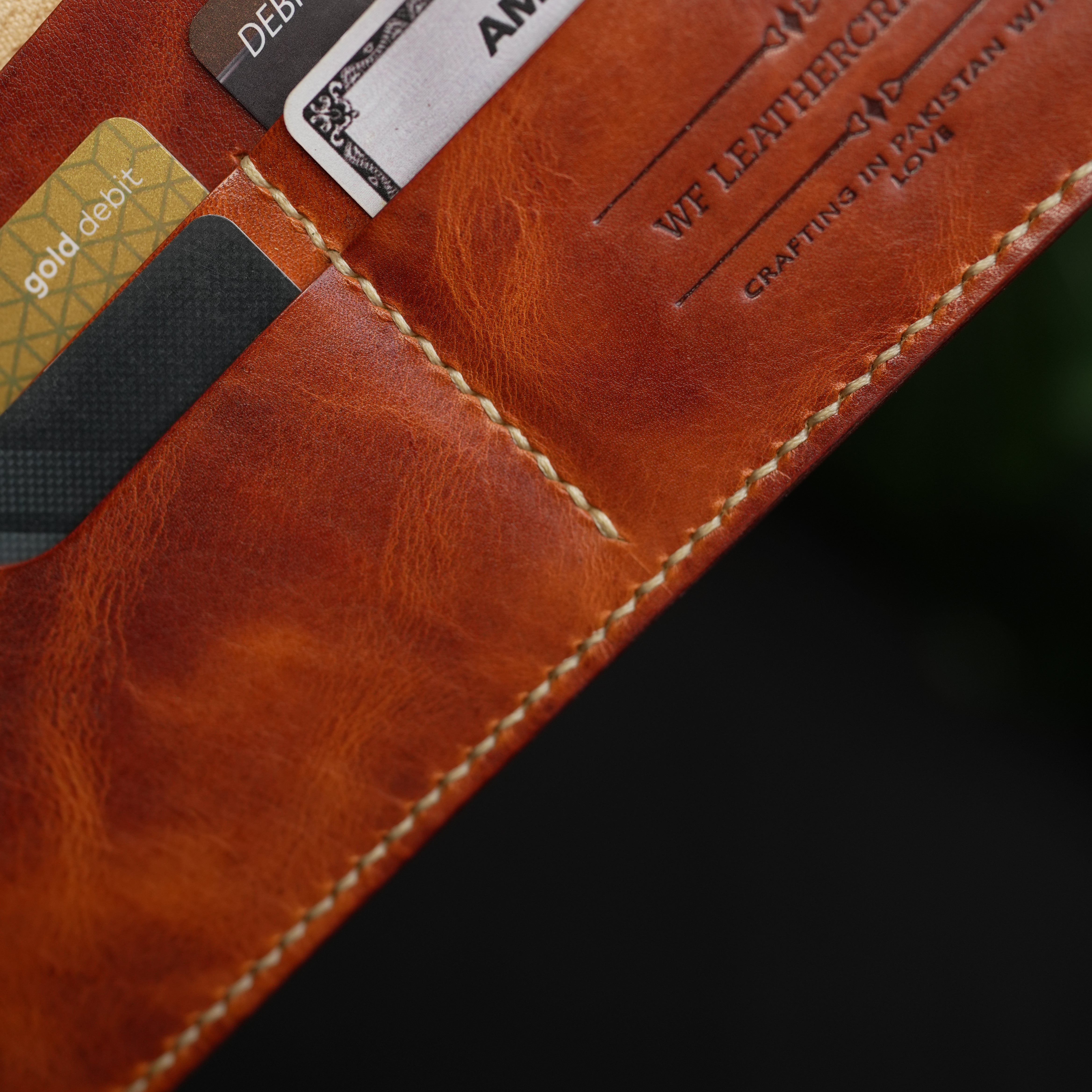 No. 72 Long Bifold Leather Wallet With Hand Dye Vintage Tan Color