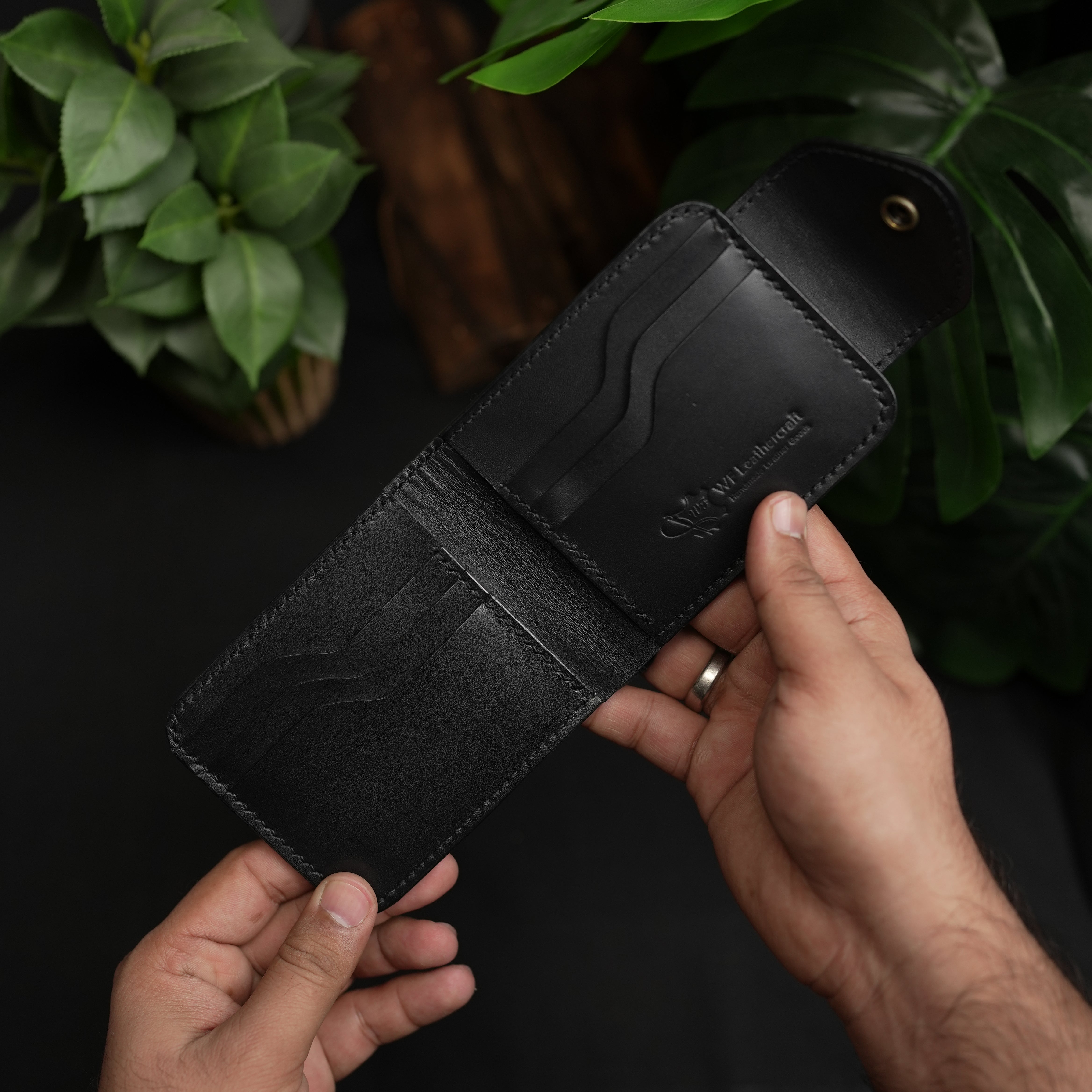 No.55 Pro claasic full optianl Leather wallet Full Black