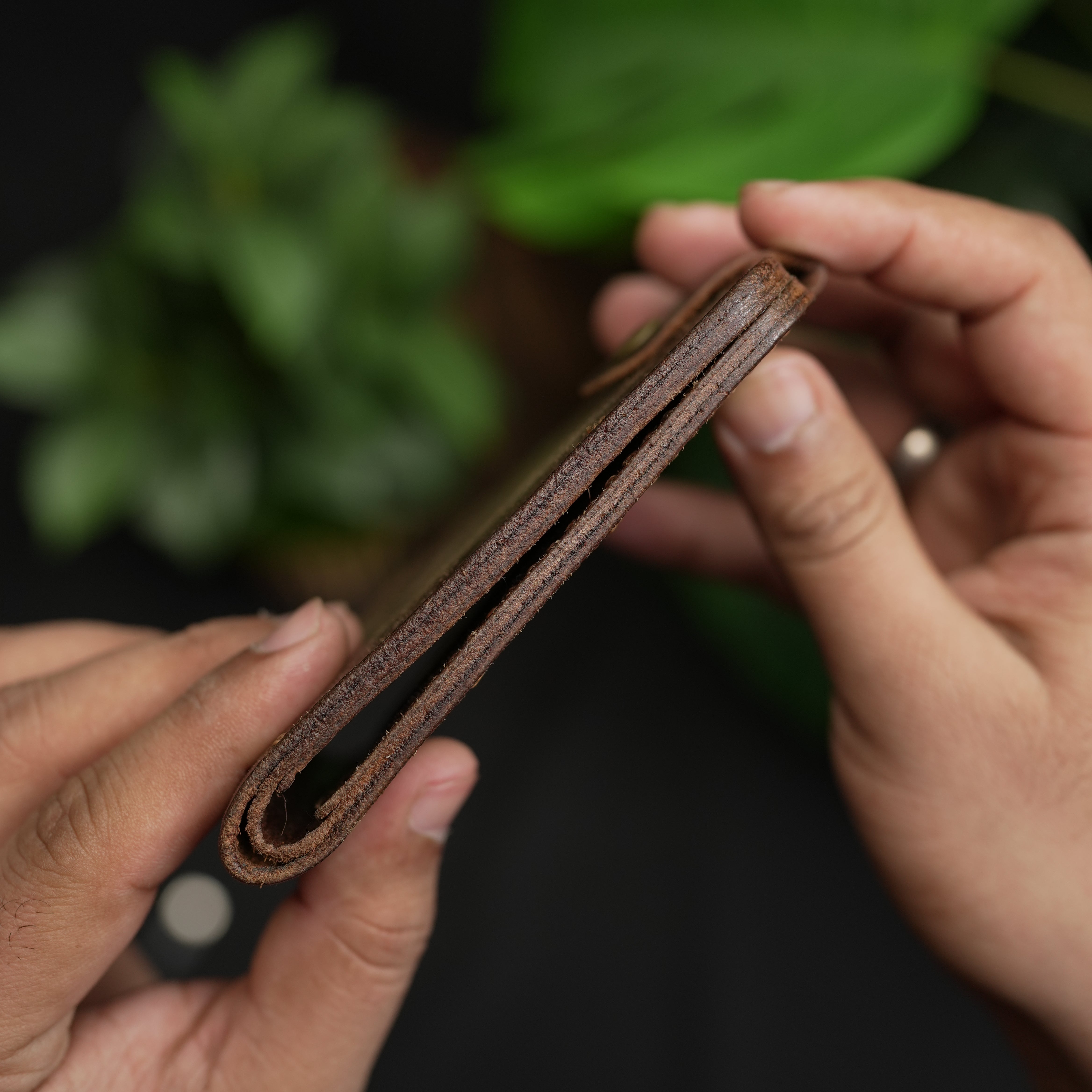 No.55 Bifold Wallet Natural Brown With Button