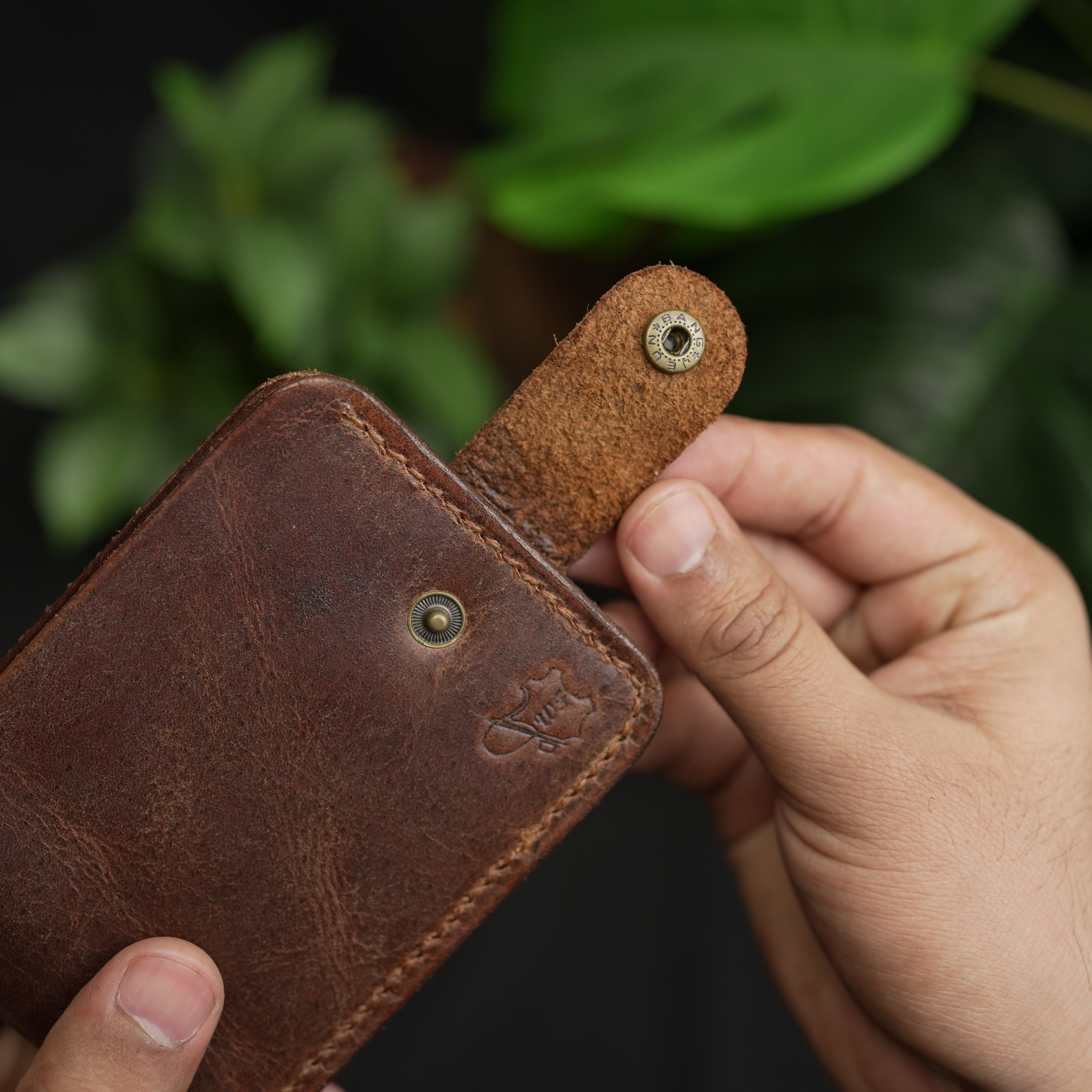 No.55 Bifold Wallet Natural Brown With Button