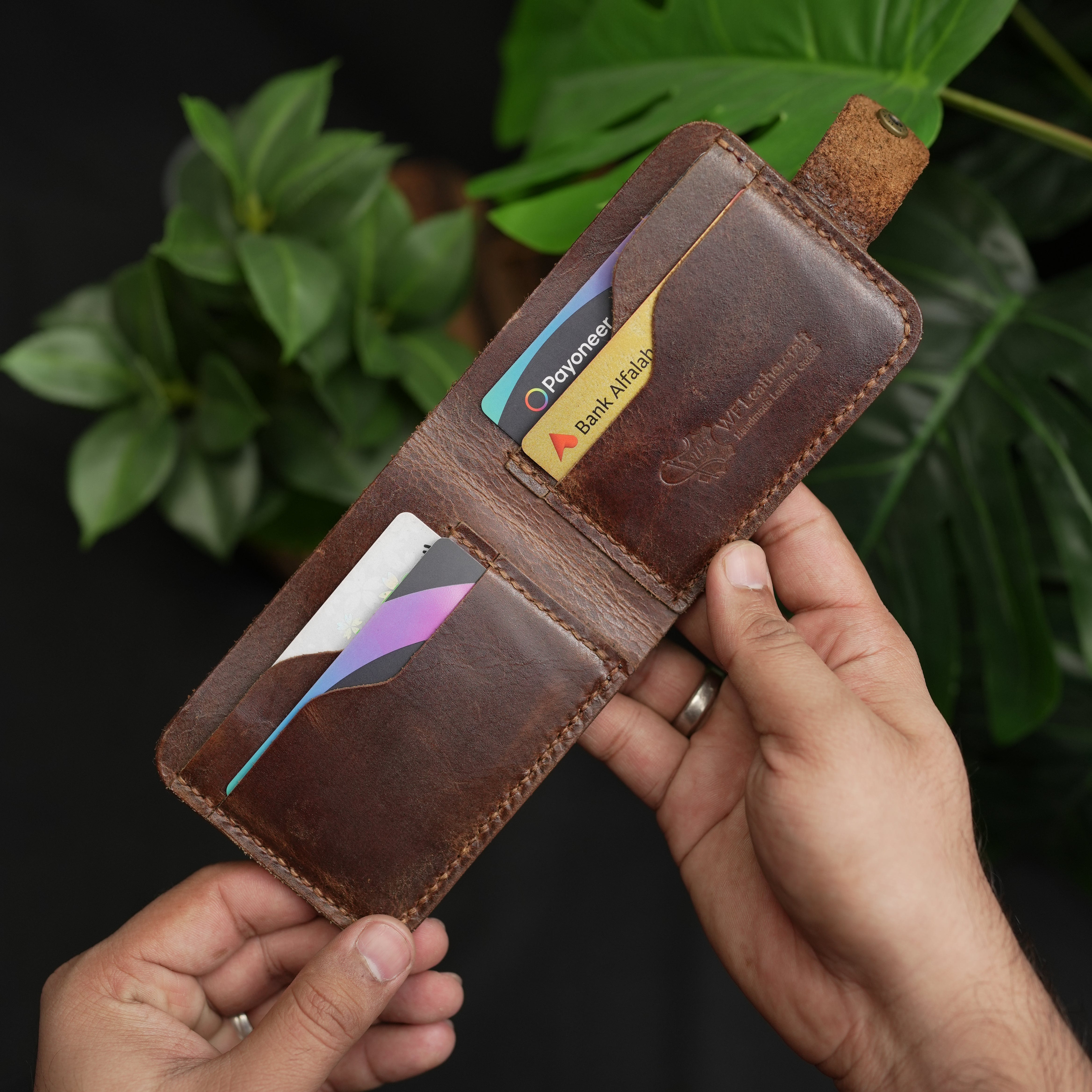 No.55 Bifold Wallet Natural Brown With Button