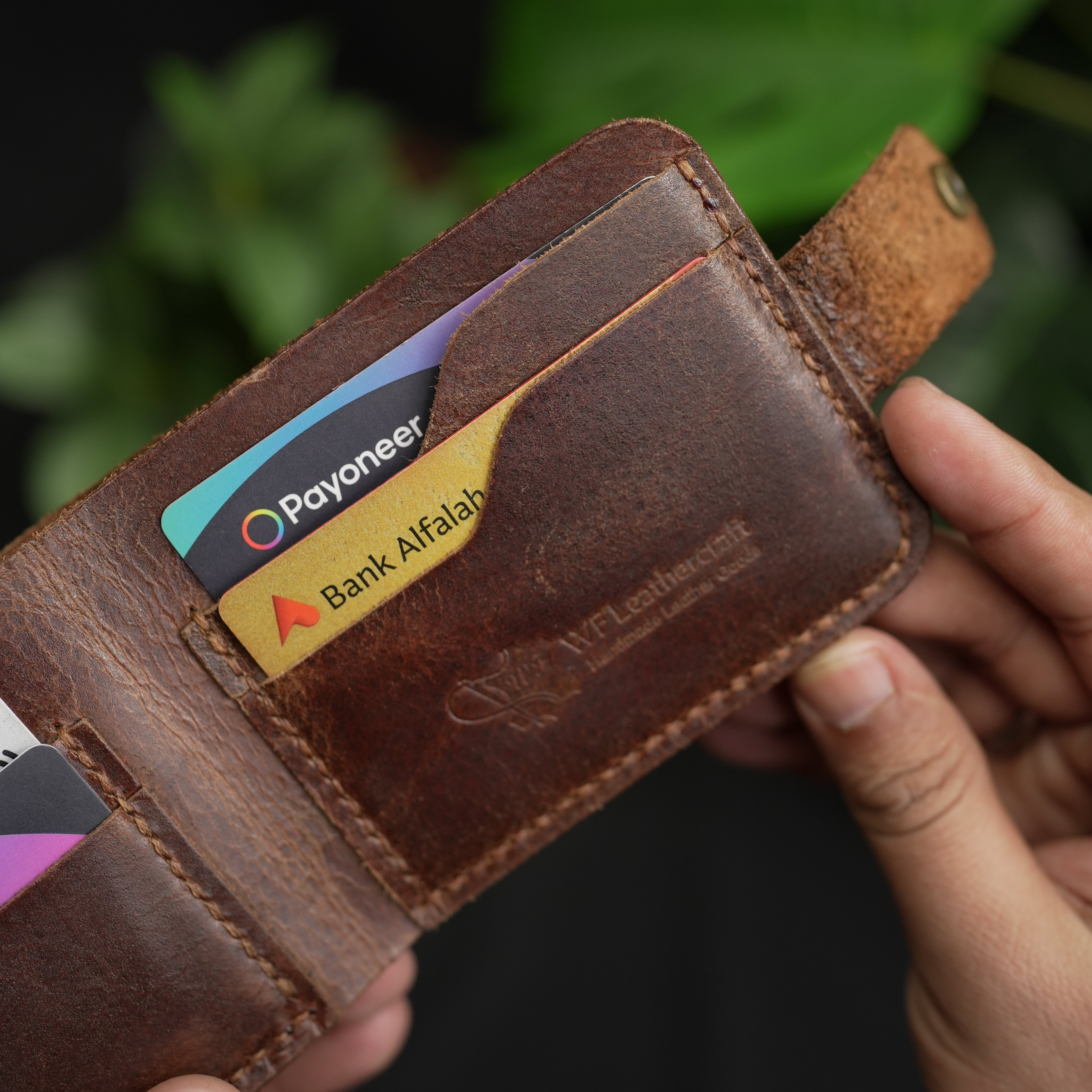 No.55 Bifold Wallet Natural Brown With Button