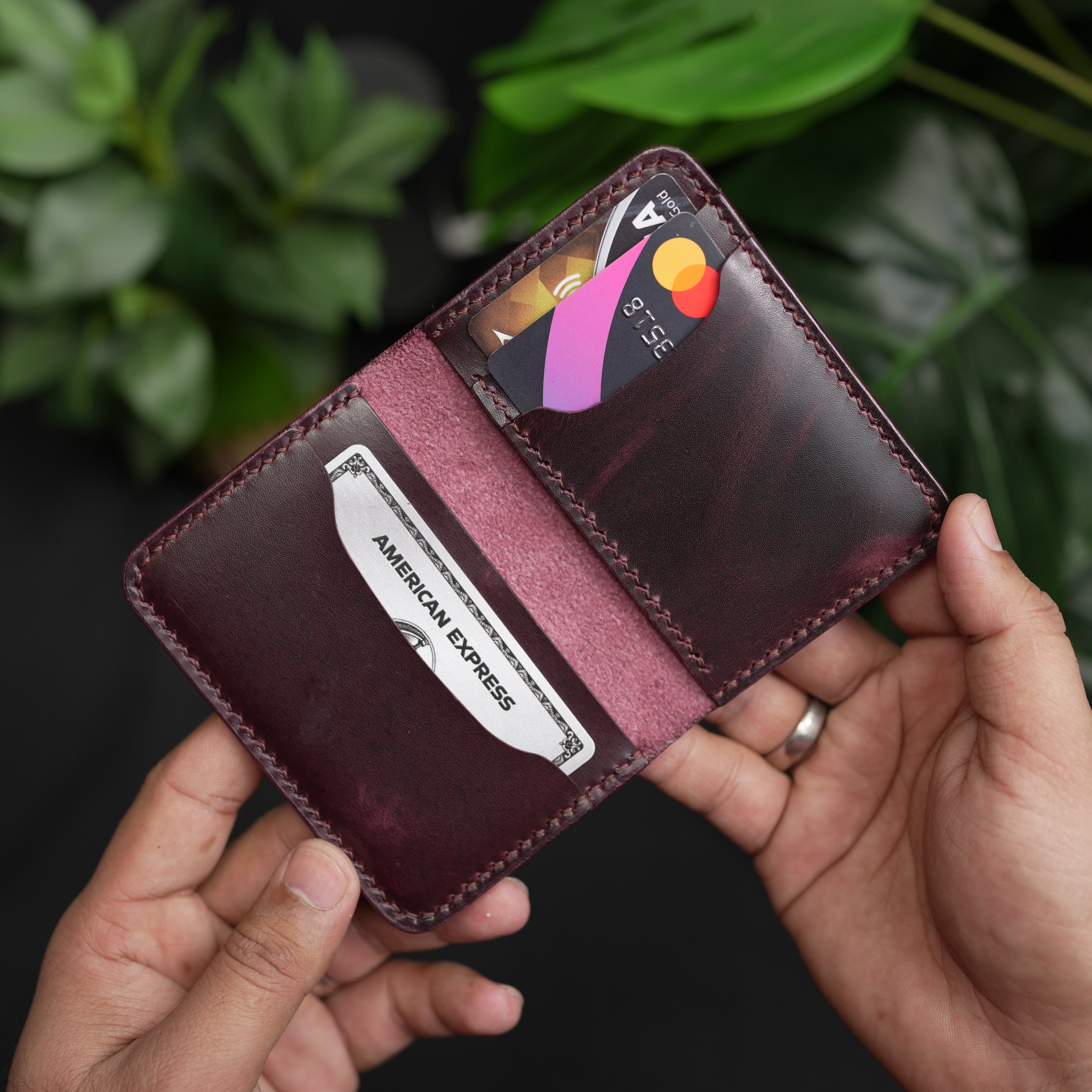 No. 120 Bifold Leather wallet burgnady