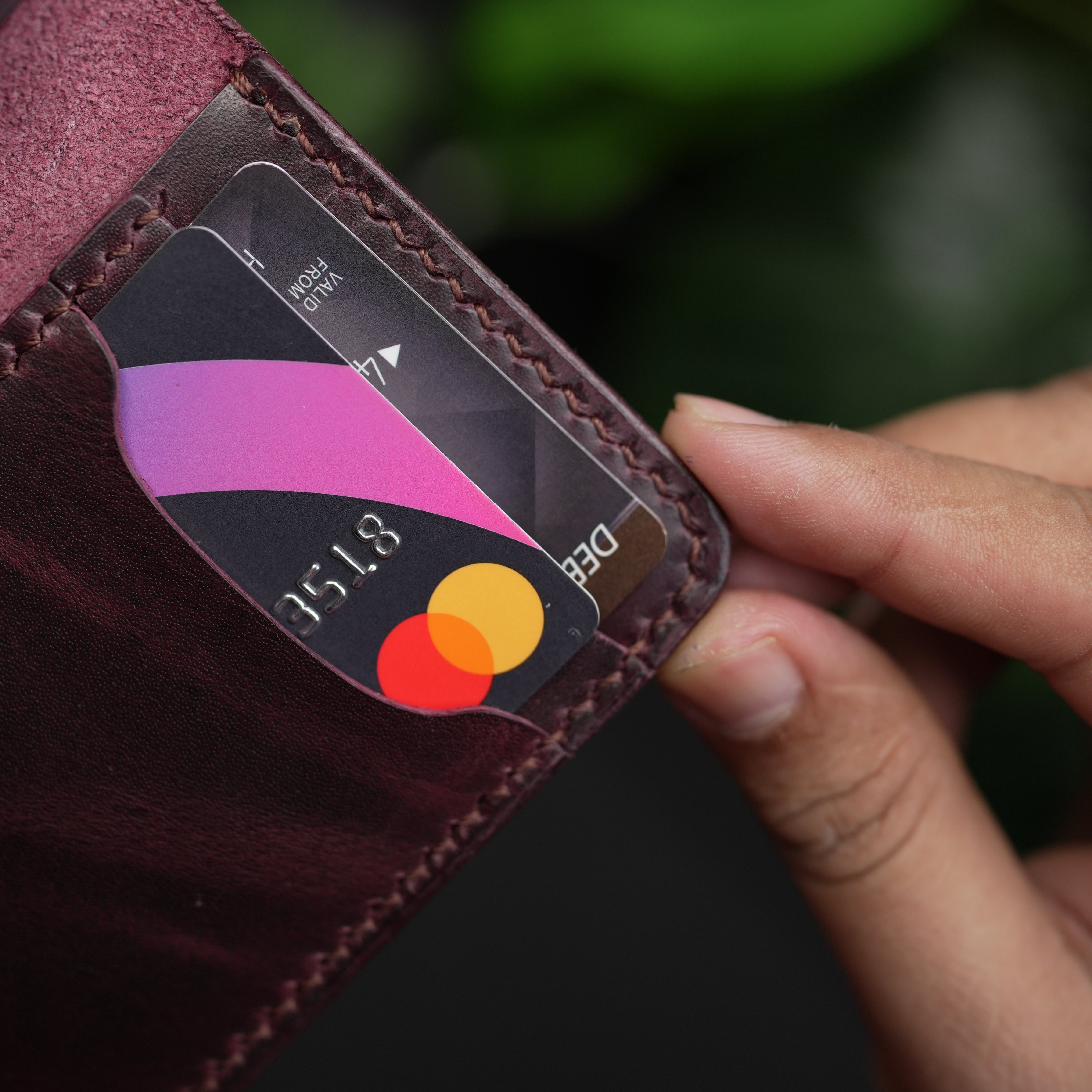 No. 120 Bifold Leather wallet burgnady