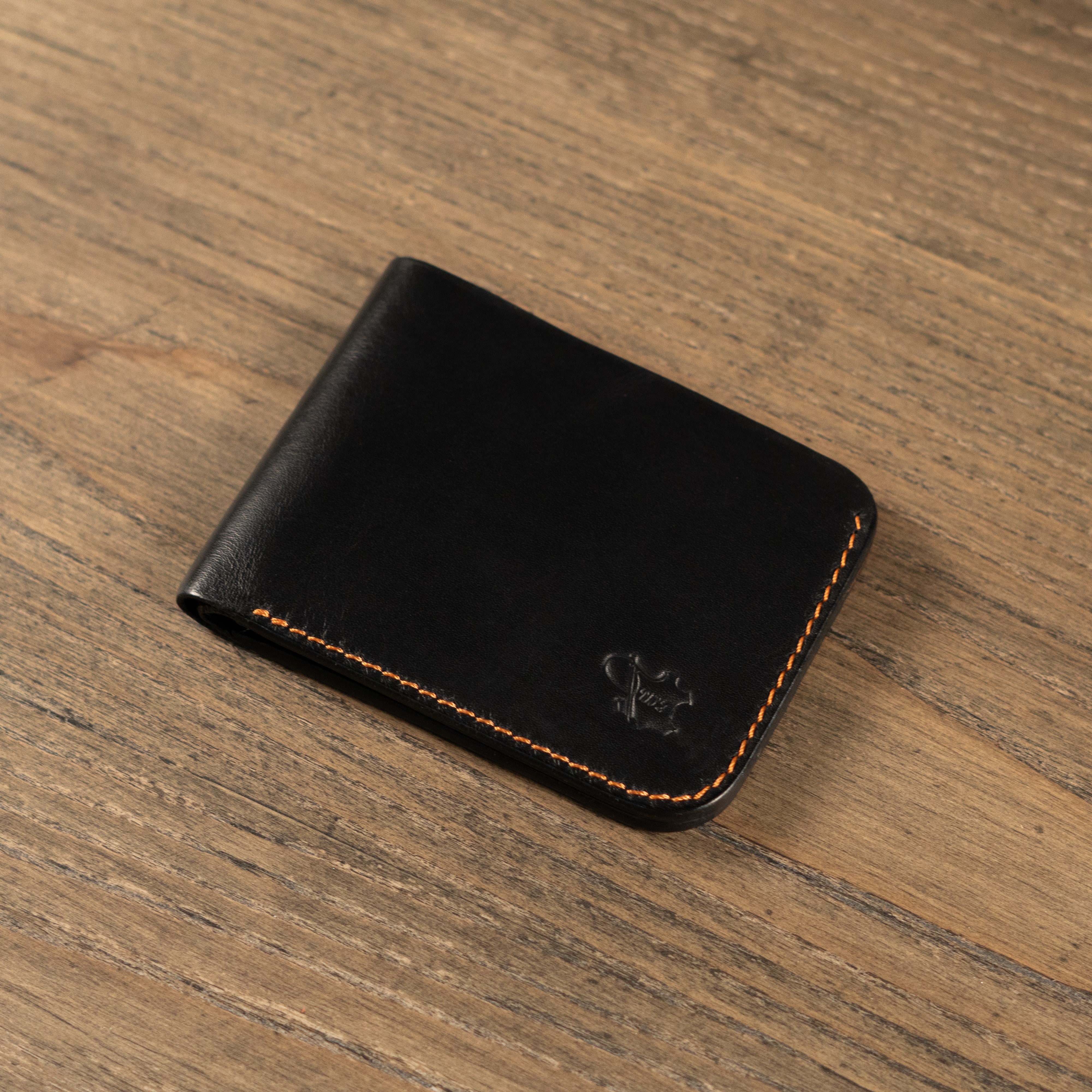 No.55 Bifold Leather Wallet ( Cosmic Black & Tan )