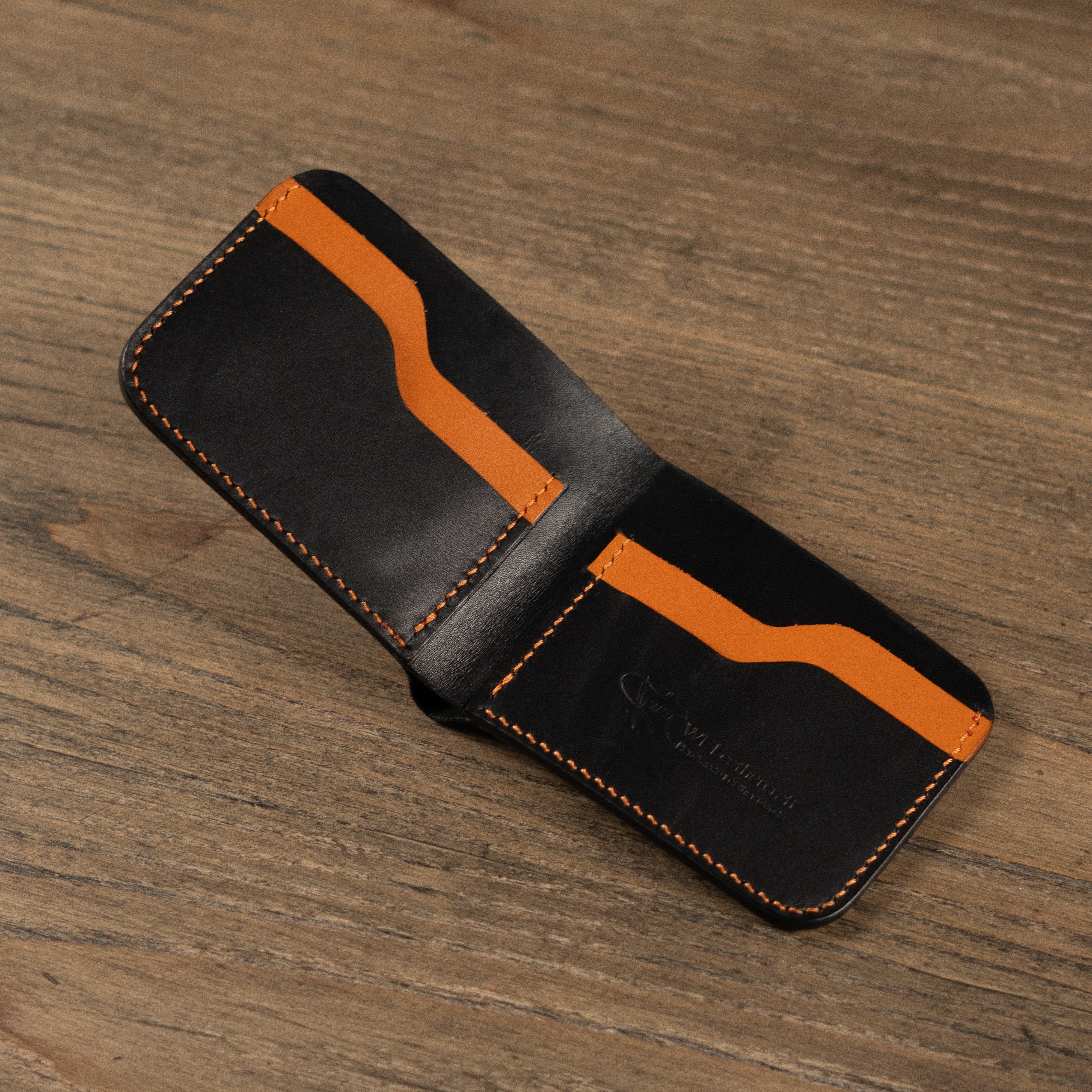 No.55 Bifold Leather Wallet ( Cosmic Black & Tan )