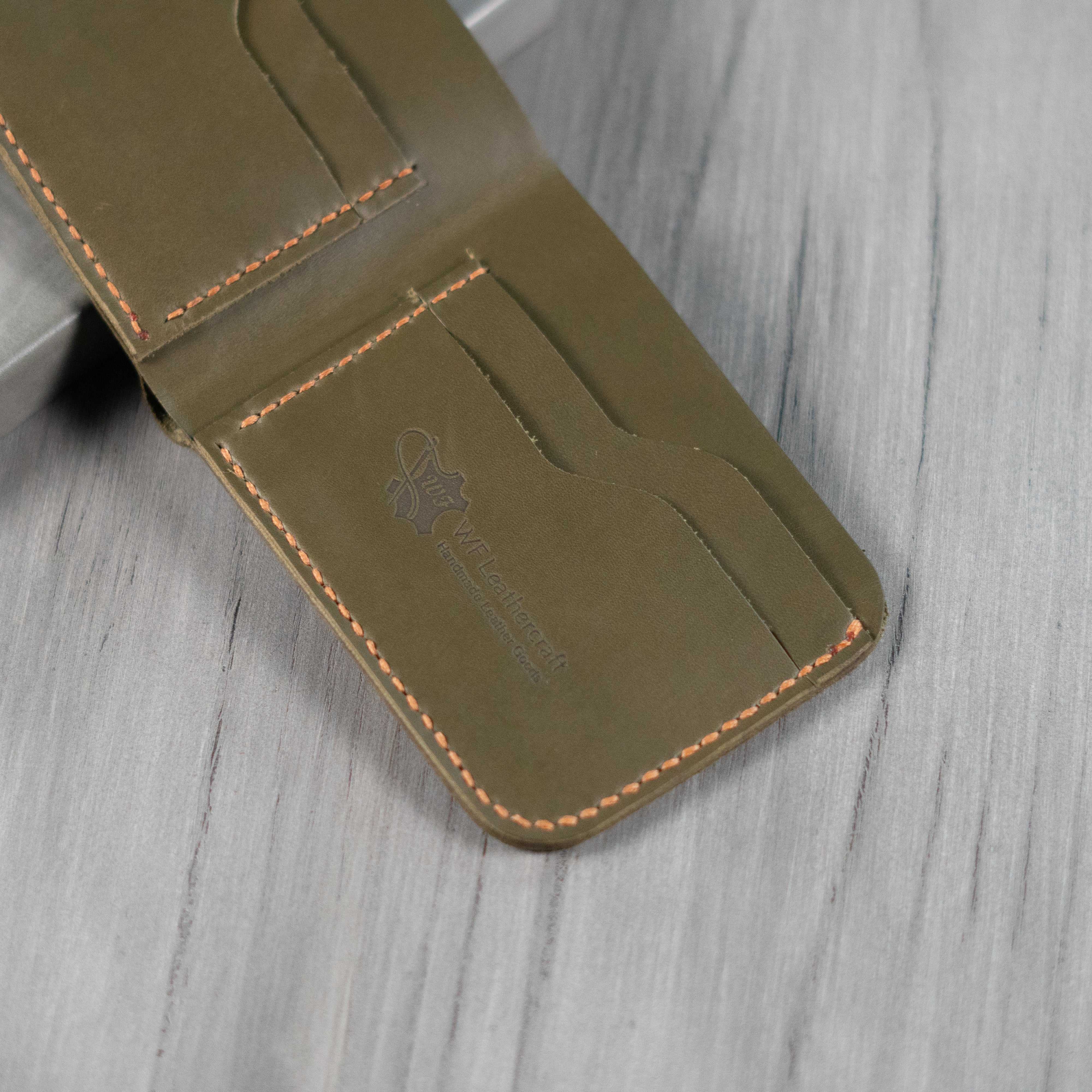 No.55 Bifold Leather Wallet (Olive Green)