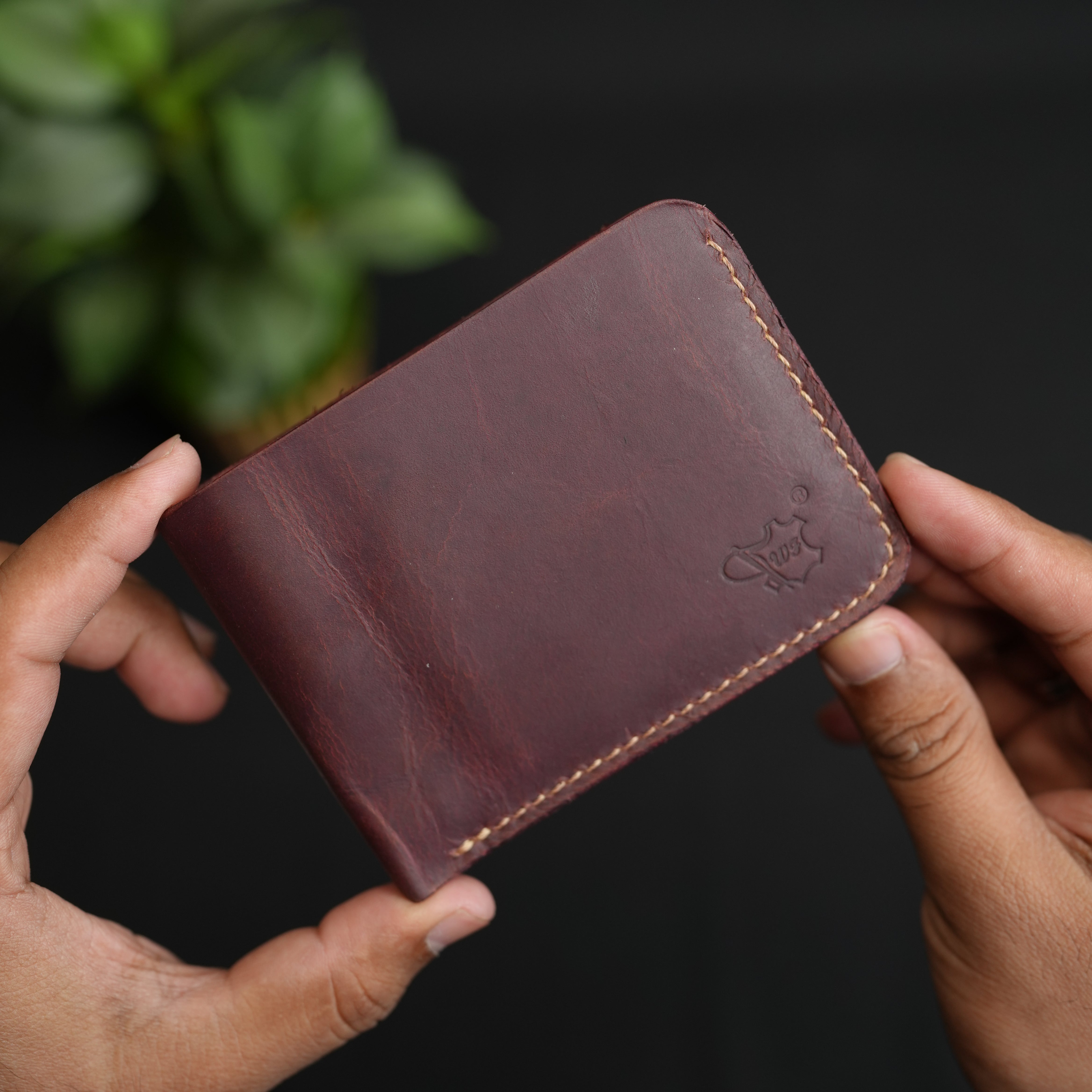 No.55 Bilfold Leather wallet Bordo Color