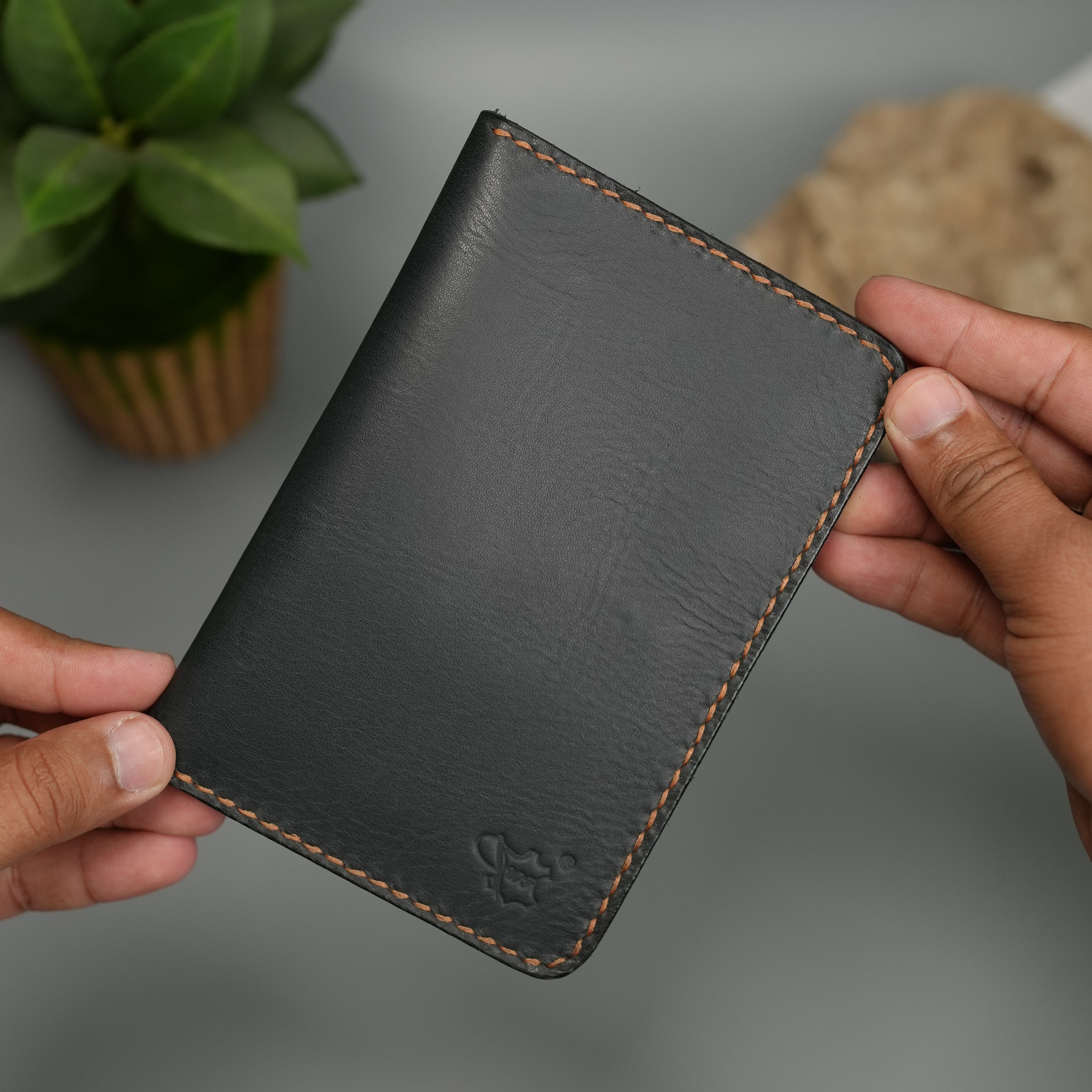 Passport Wallet Handmade Full Grain Chrome Tan Pull-Up Leather